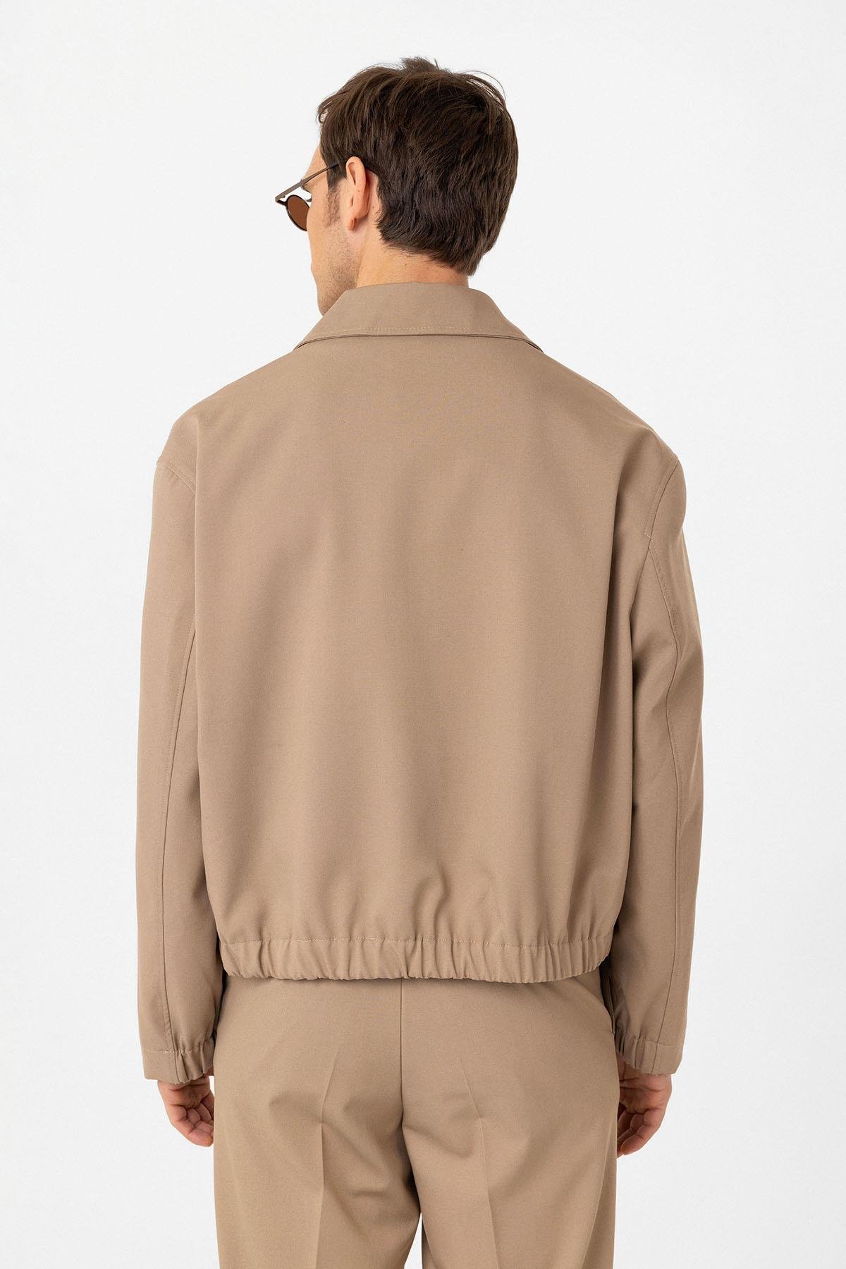 Antioch Bej Gizli Düğme Mevsimlik Relax Fit Erkek Mont