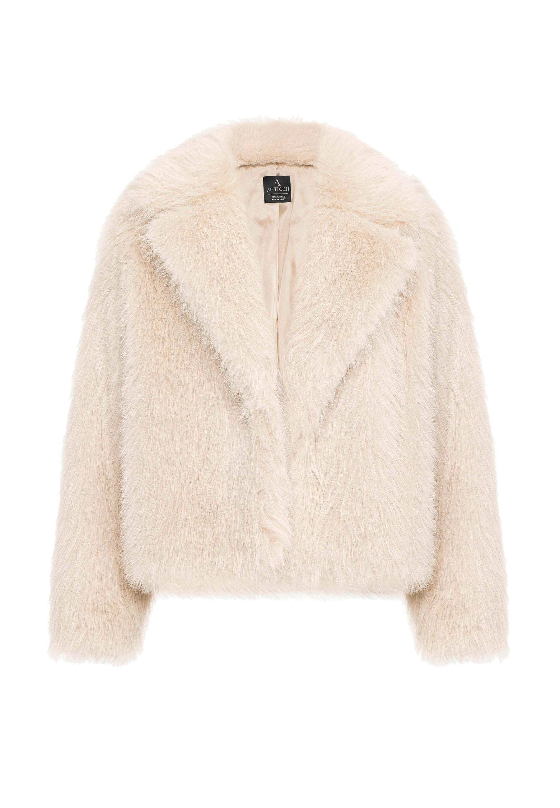 Antioch Bej Kadın Ceket Yaka Suni Kürk Ceket