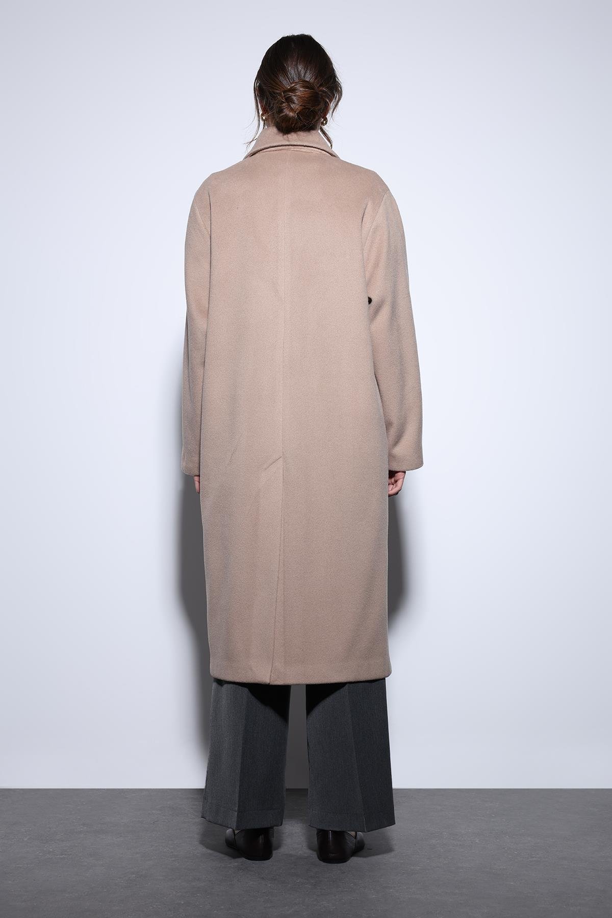 Antioch Bej Kruvaze Kadın Kaban