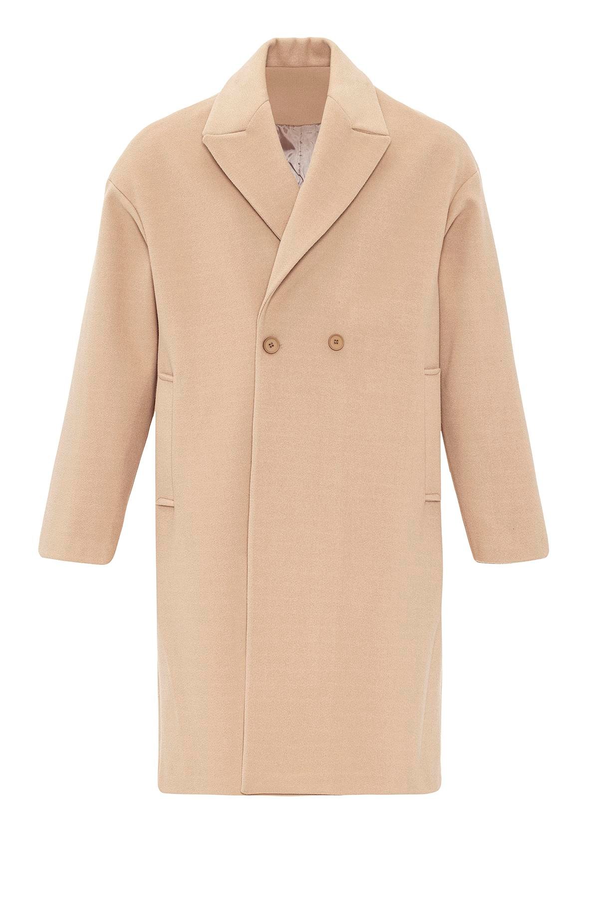 Antioch Bej Oversize Kruvaze Erkek Kaban