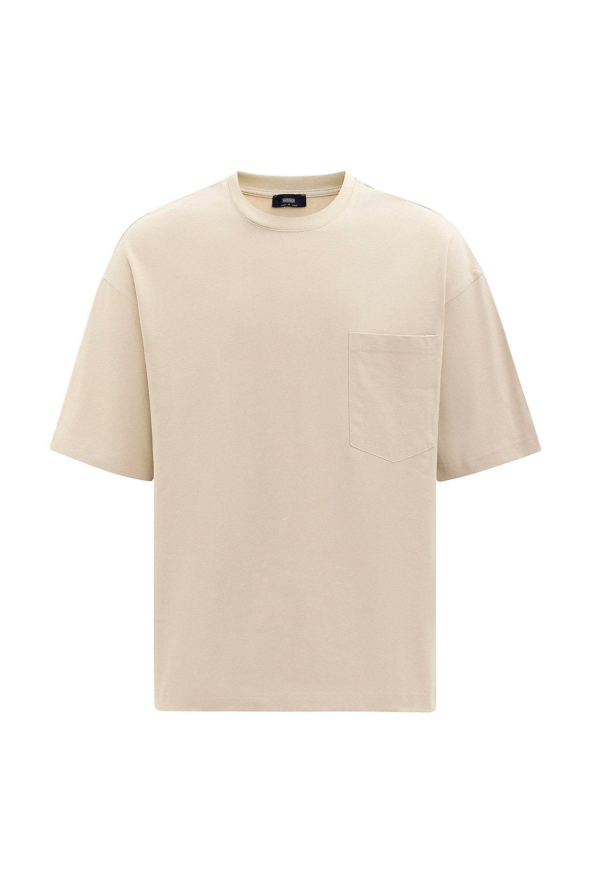 Antioch Bej Relaxed Basic Erkek T-Shirt