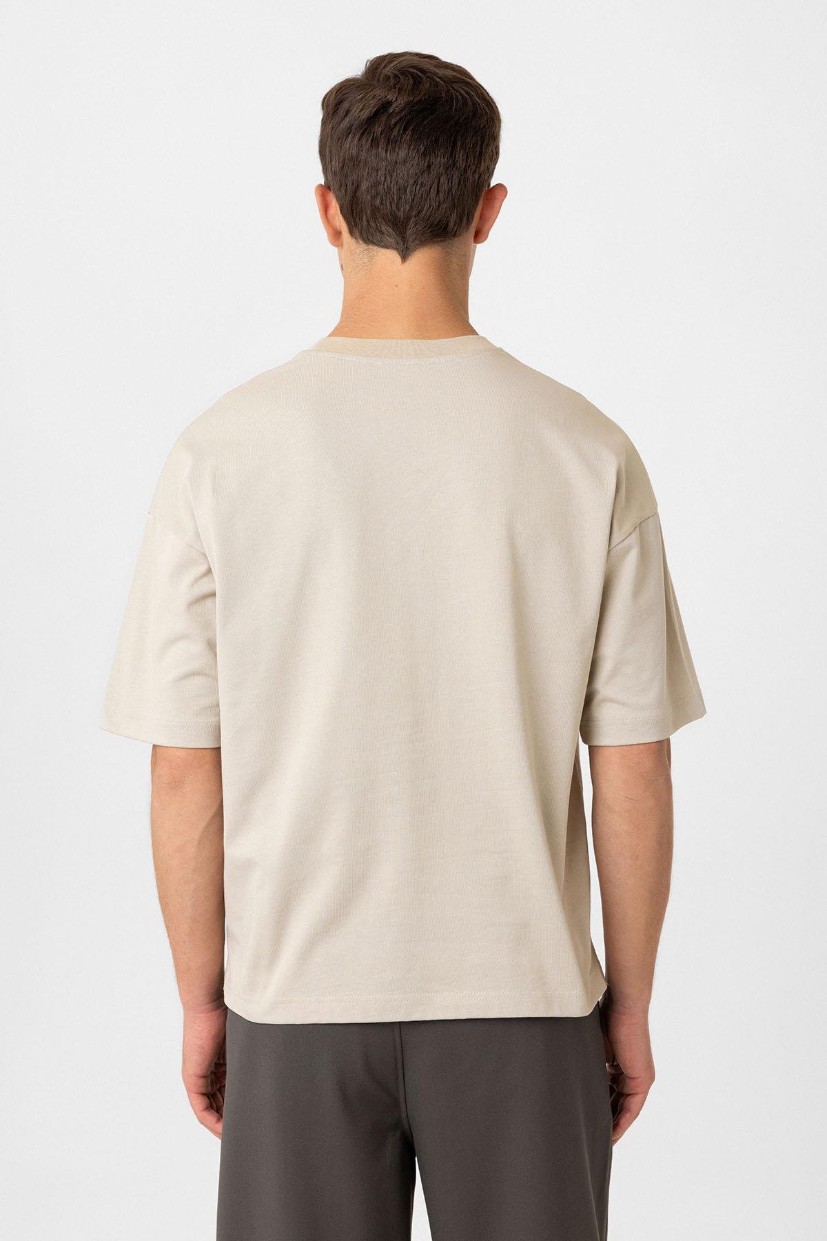 Antioch Bej Relaxed Basic Erkek T-Shirt