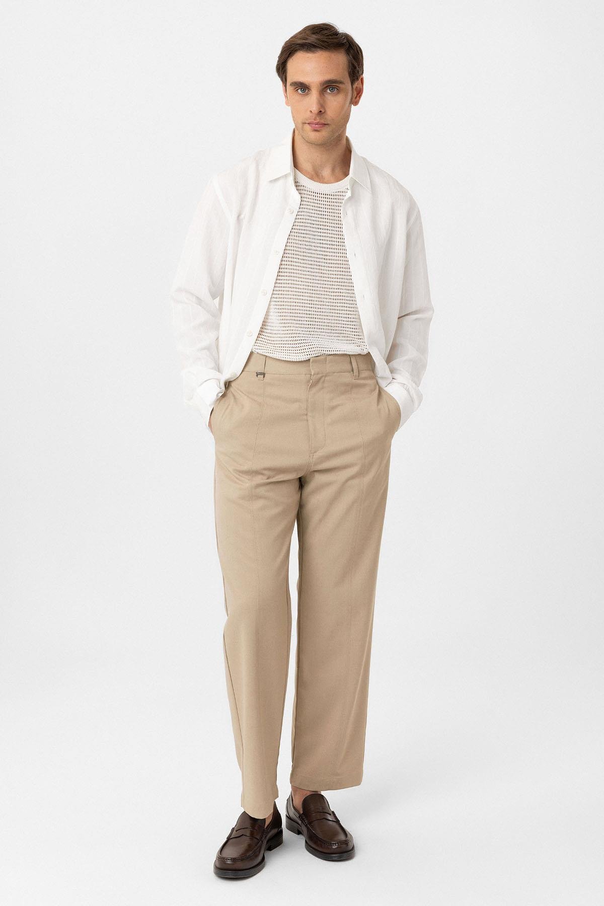Antioch Bej Straight Fit Erkek Pantolon