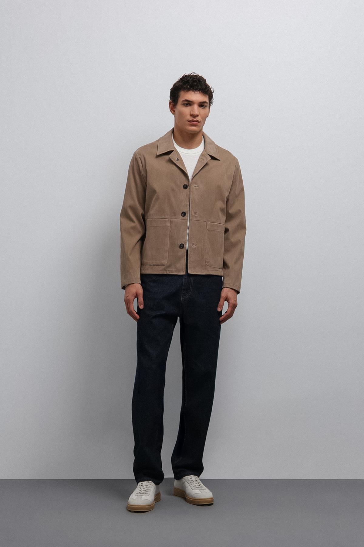 Antioch Bej Süet Erkek Klasik Ceket