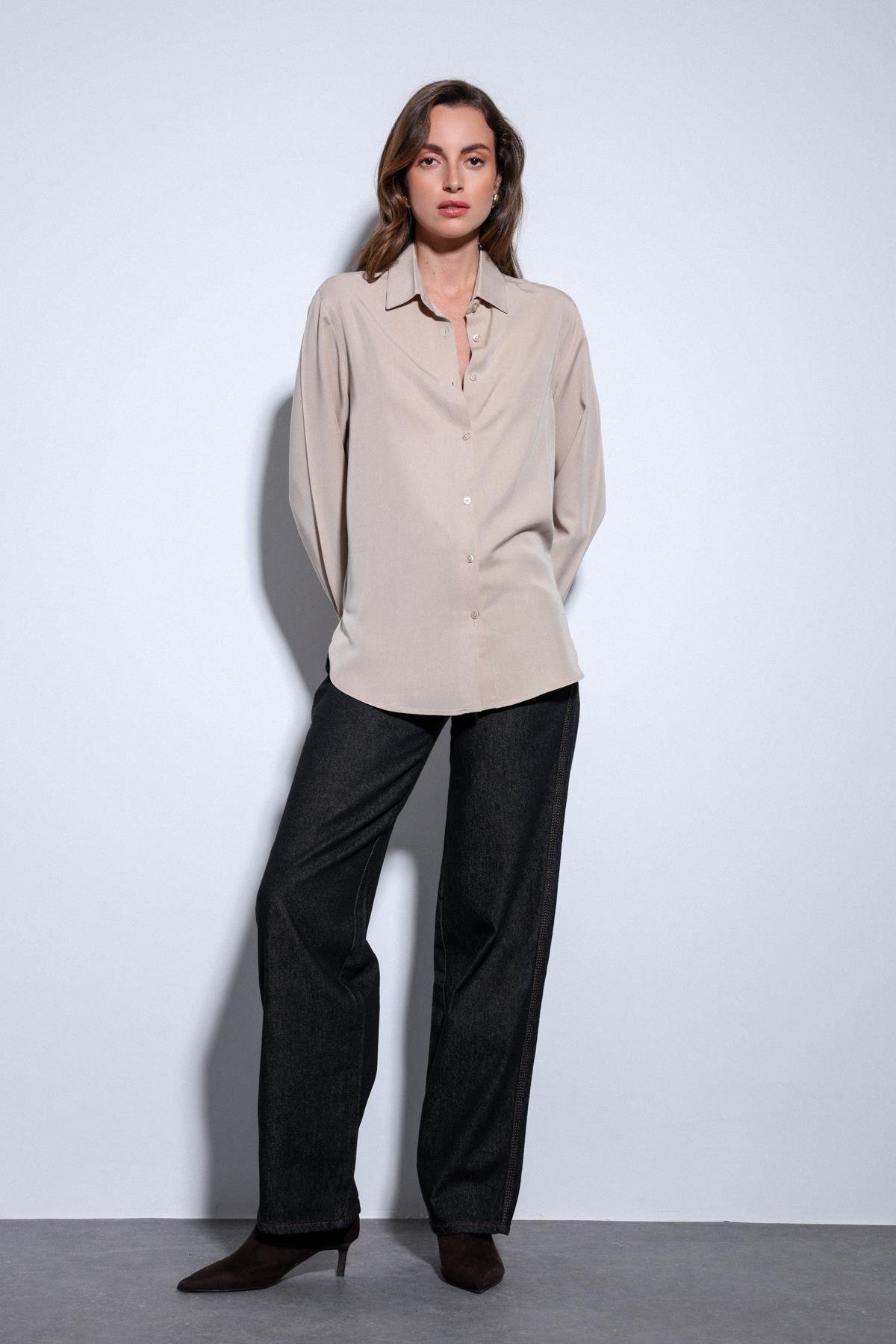 Antioch Bej Tensel Kadın Gömlek