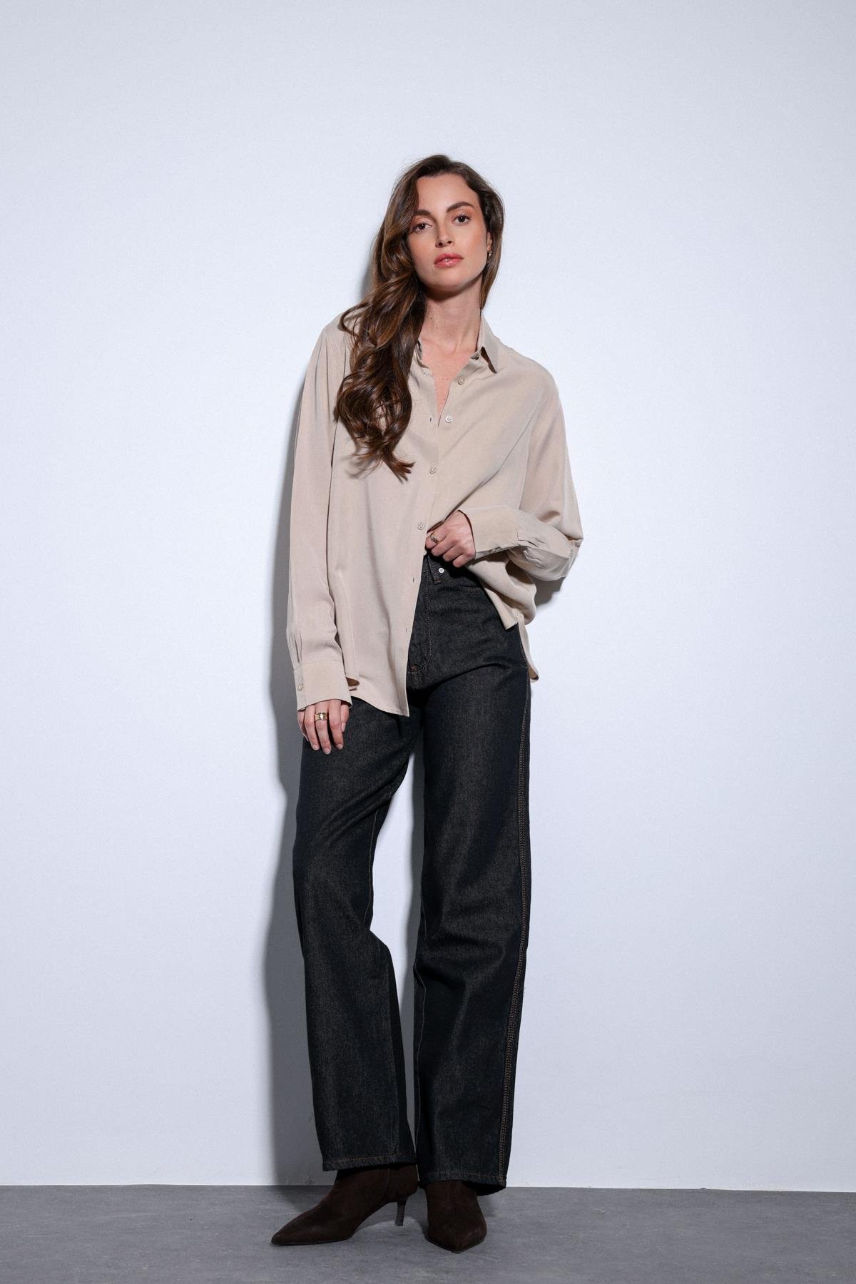 Antioch Bej Tensel Kadın Gömlek