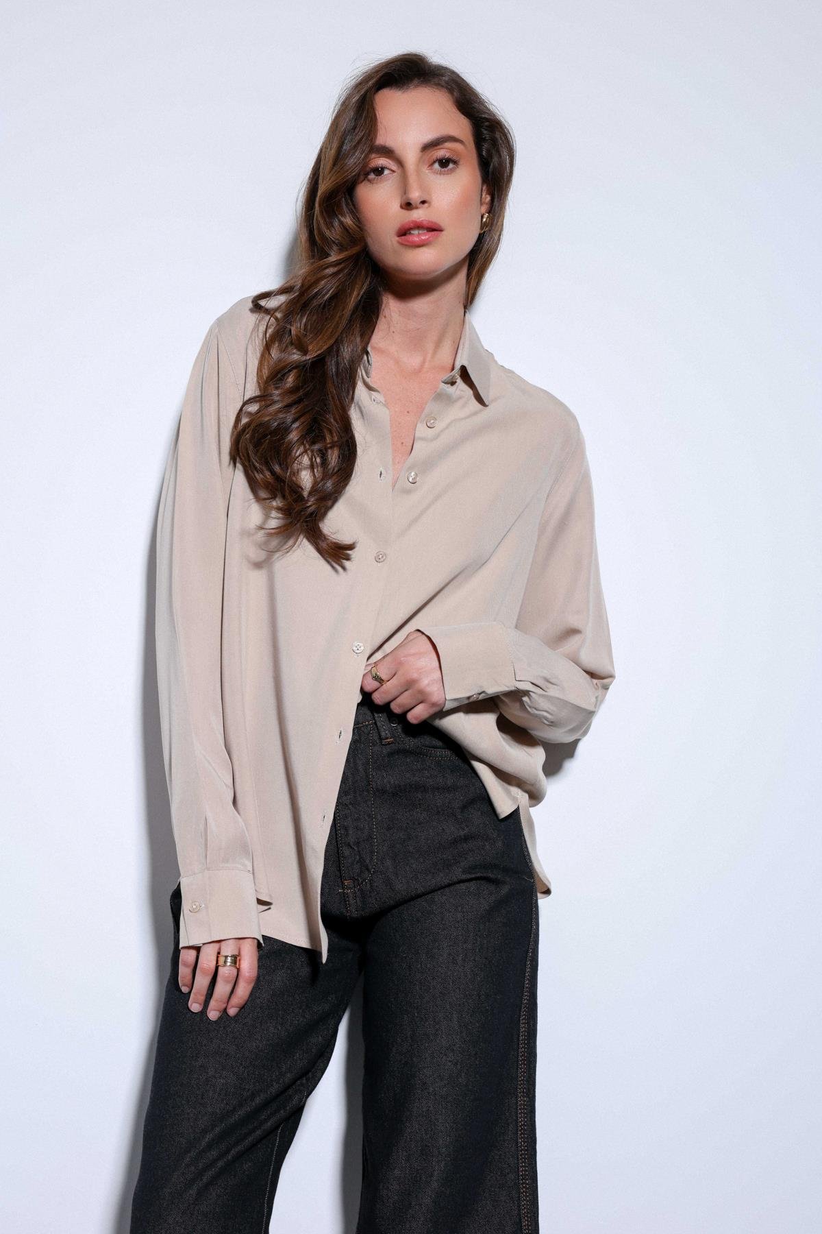 Antioch Bej Tensel Kadın Gömlek