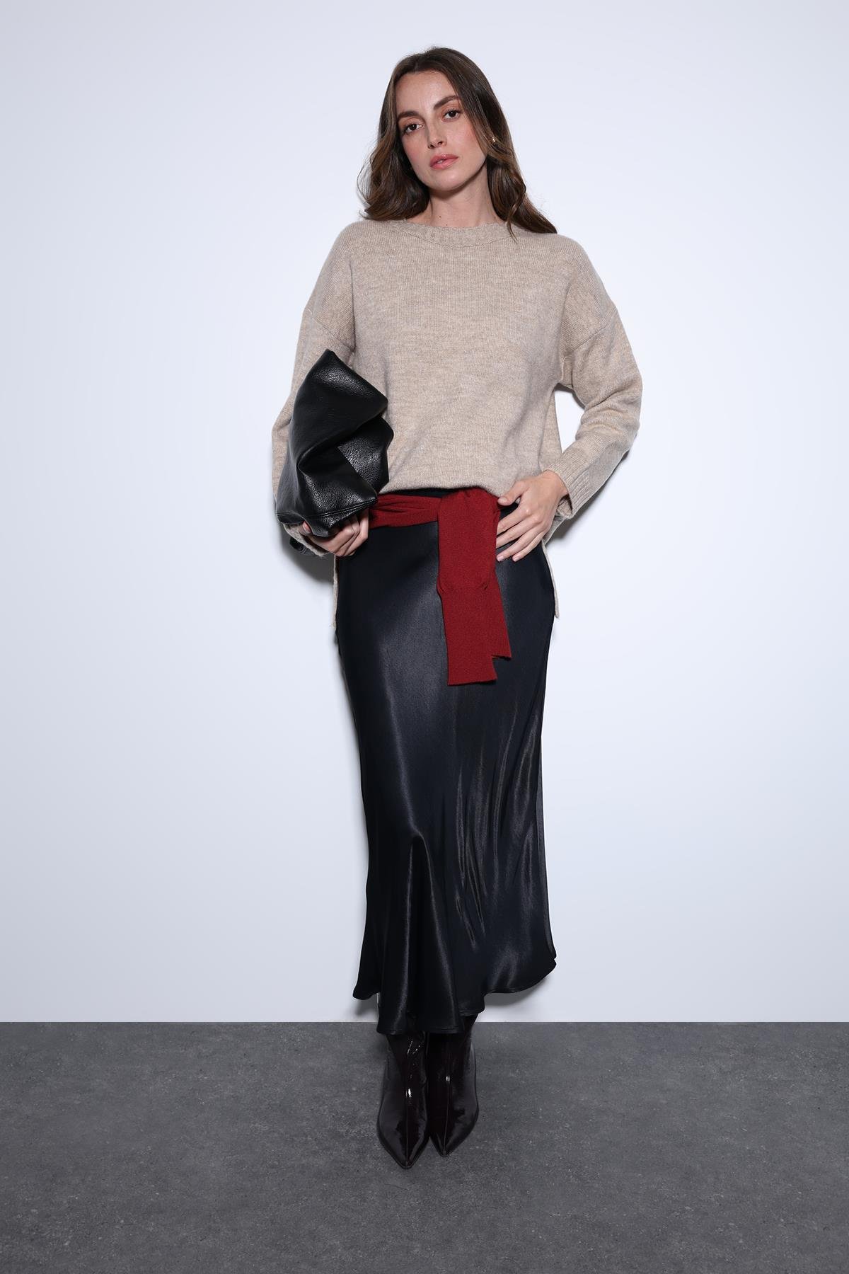 Antioch Bej Yırtmaç Detaylı Kadın Kazak