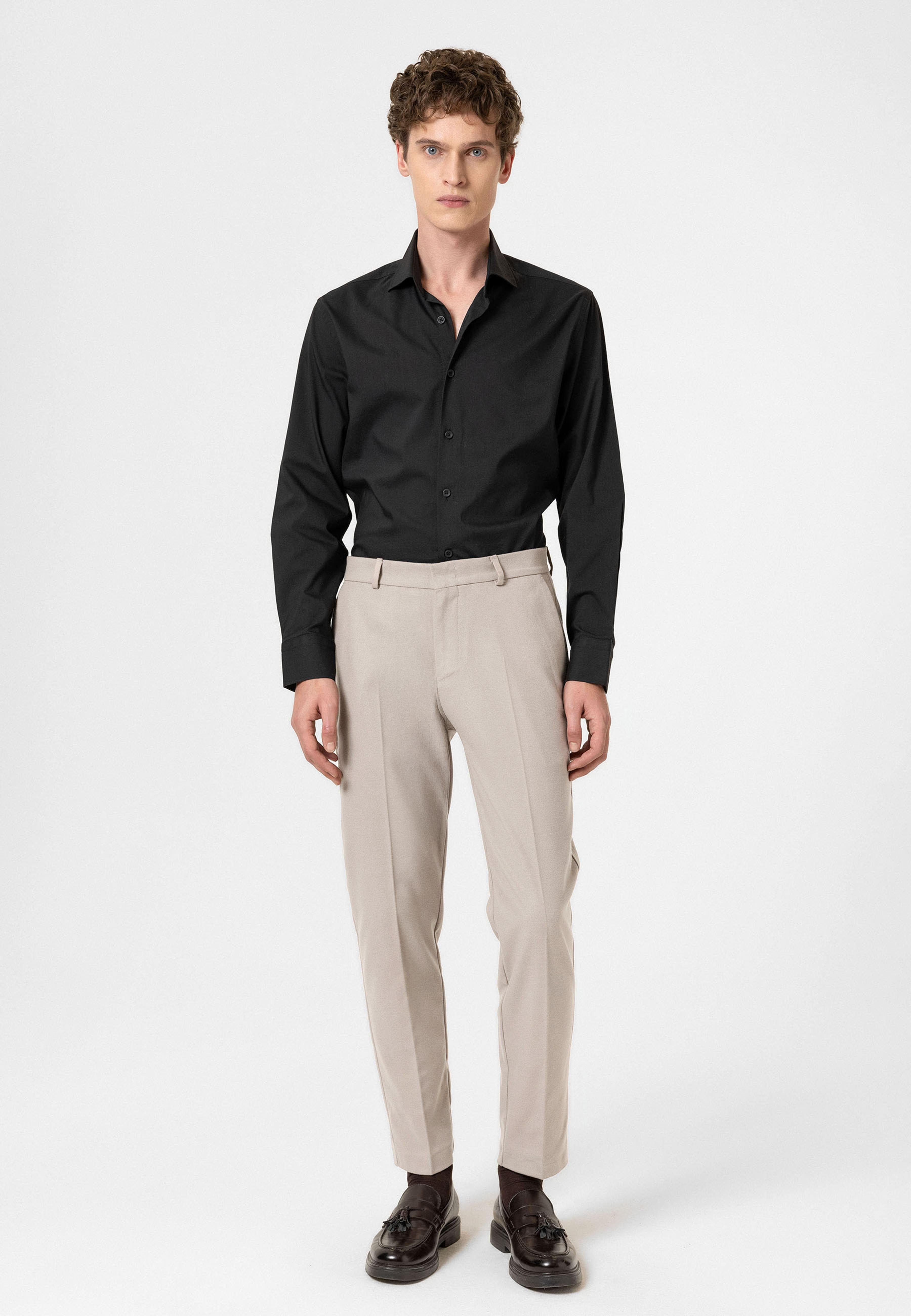 Antioch Bej Yüksek Bel Klasik Erkek Pantolon