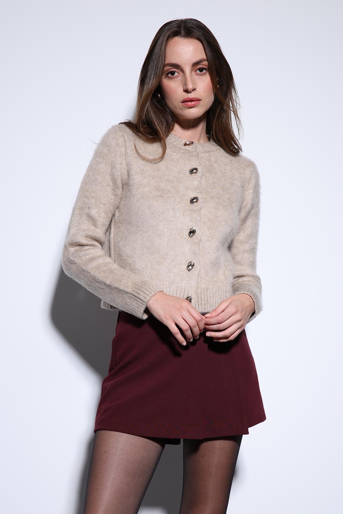 Antioch Bej Yumuşak Dokulu Kadın Hırka