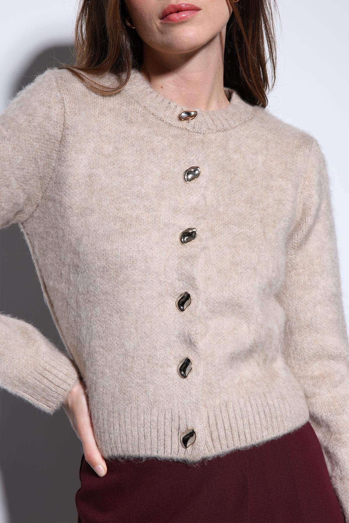 Antioch Bej Yumuşak Dokulu Kadın Hırka