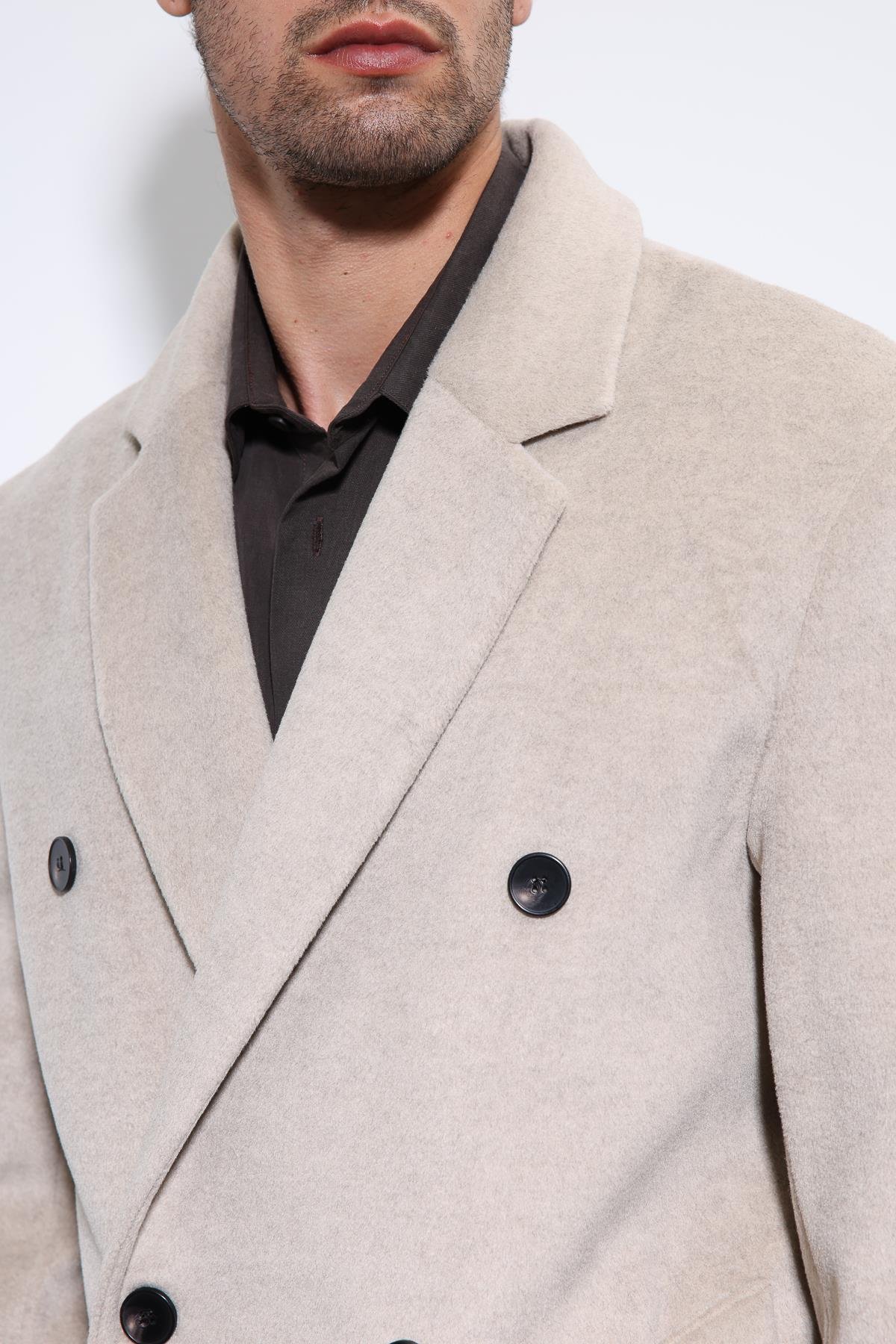 Antioch Bej Yün Karışımlı Kruvaze Erkek Kaban