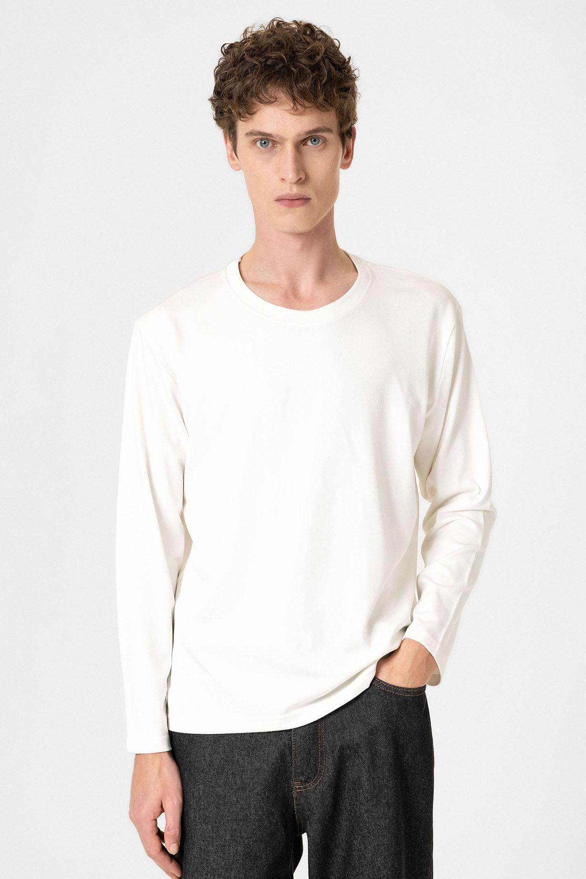 Antioch Beyaz Relaxed Fit Basic Erkek T-Shirt