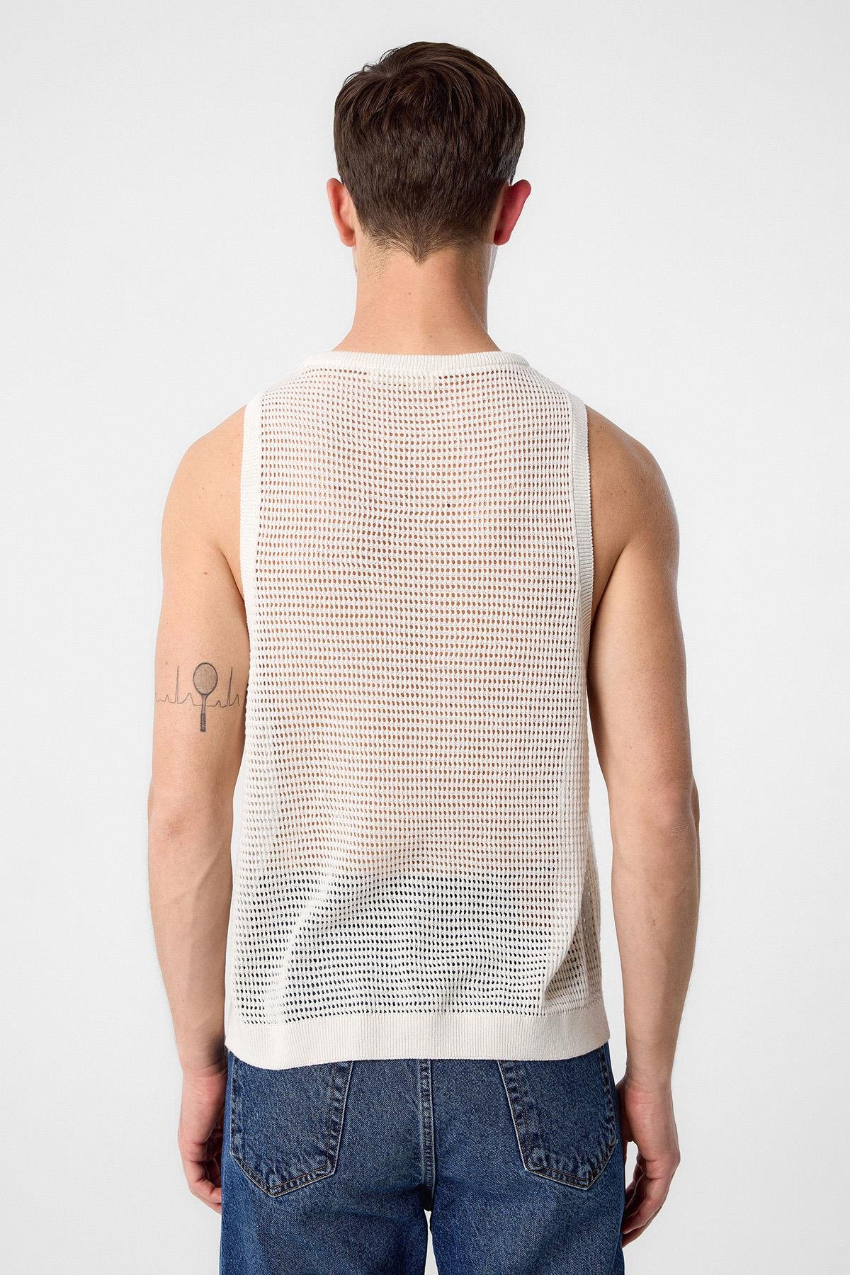 Antioch Beyaz Triko Erkek Atlet