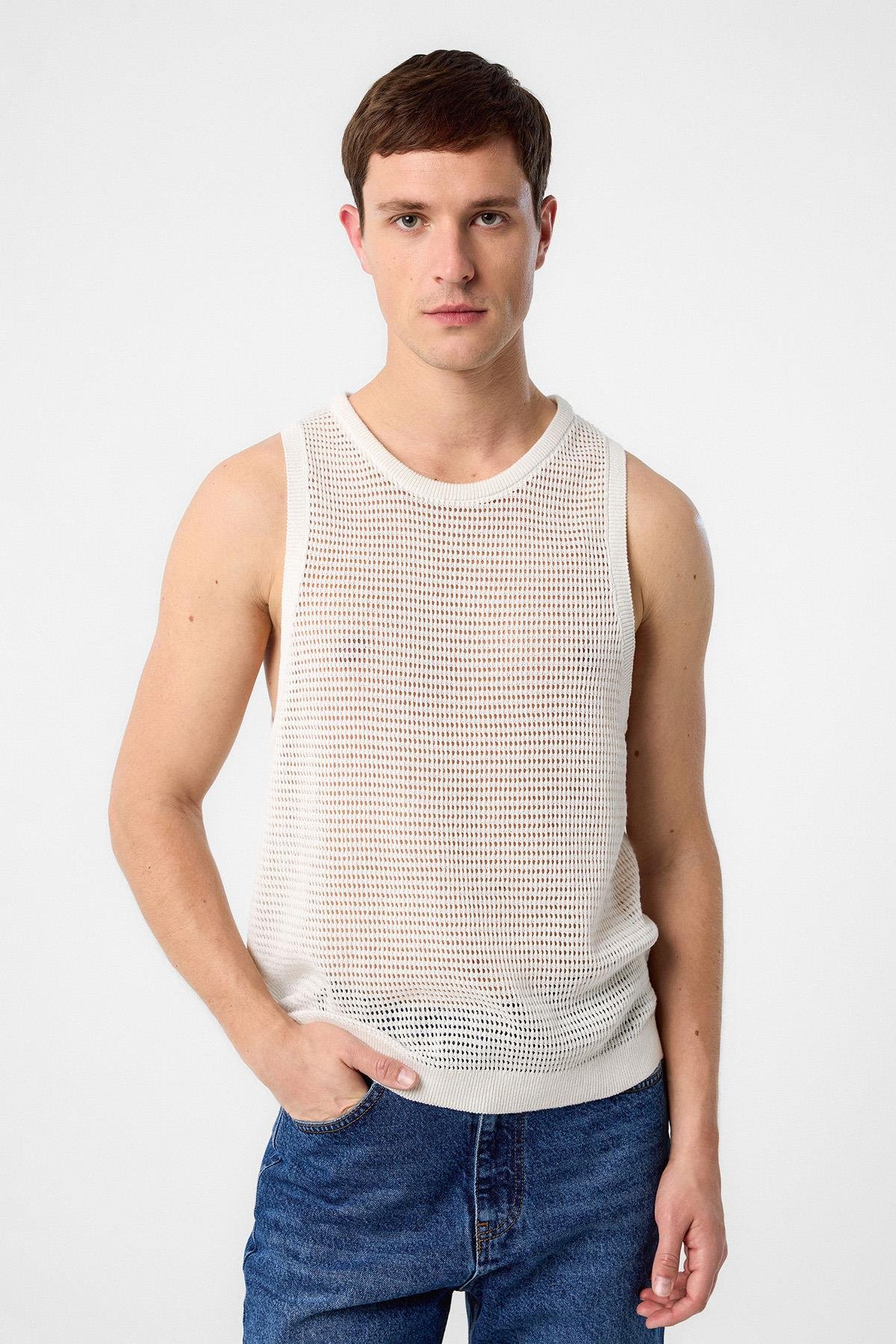 Antioch Beyaz Triko Erkek Atlet