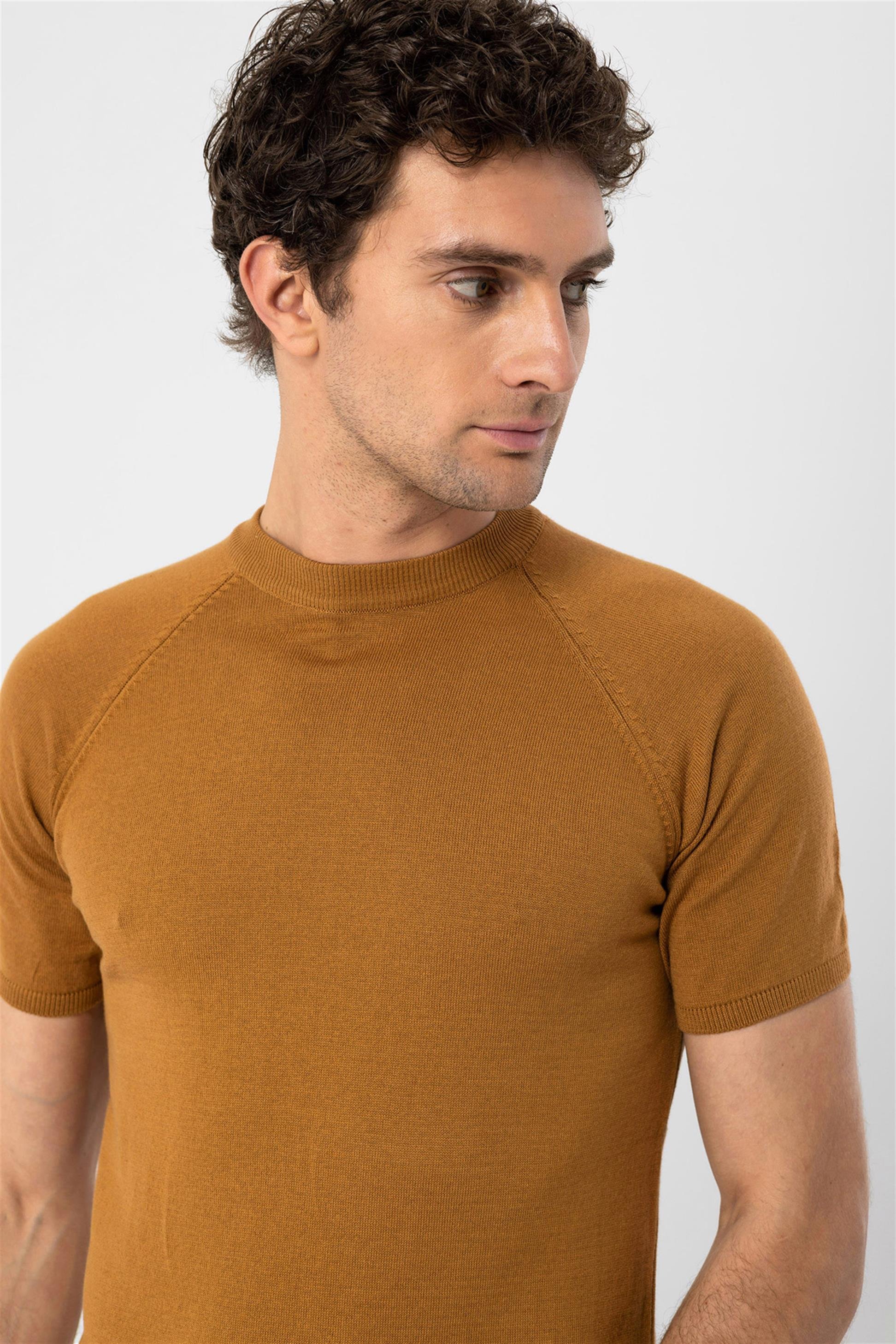 Antioch Tütün Bisiklet Yaka Triko T-Shirt