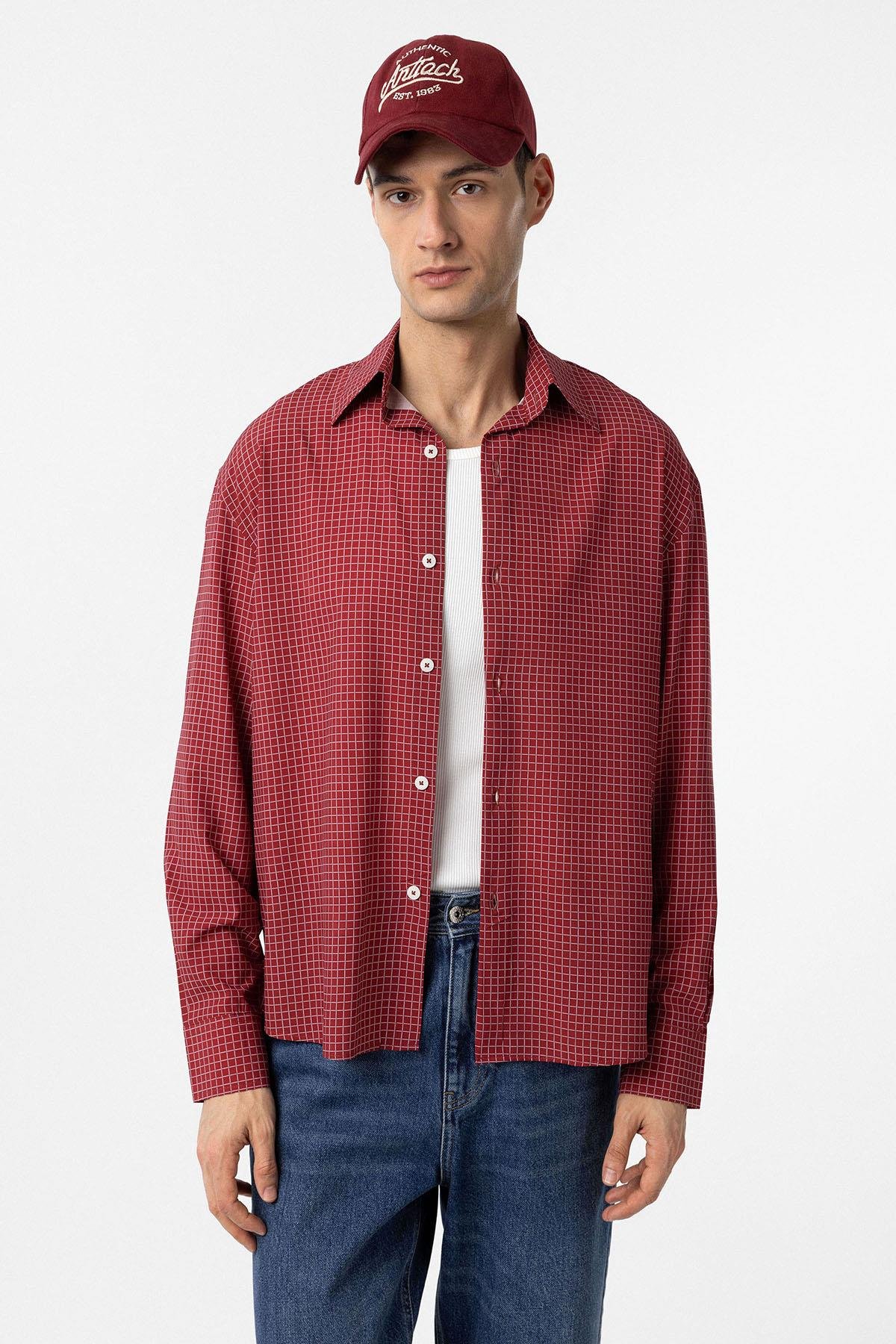 Antioch Bordo İşlemeli Erkek Şapka