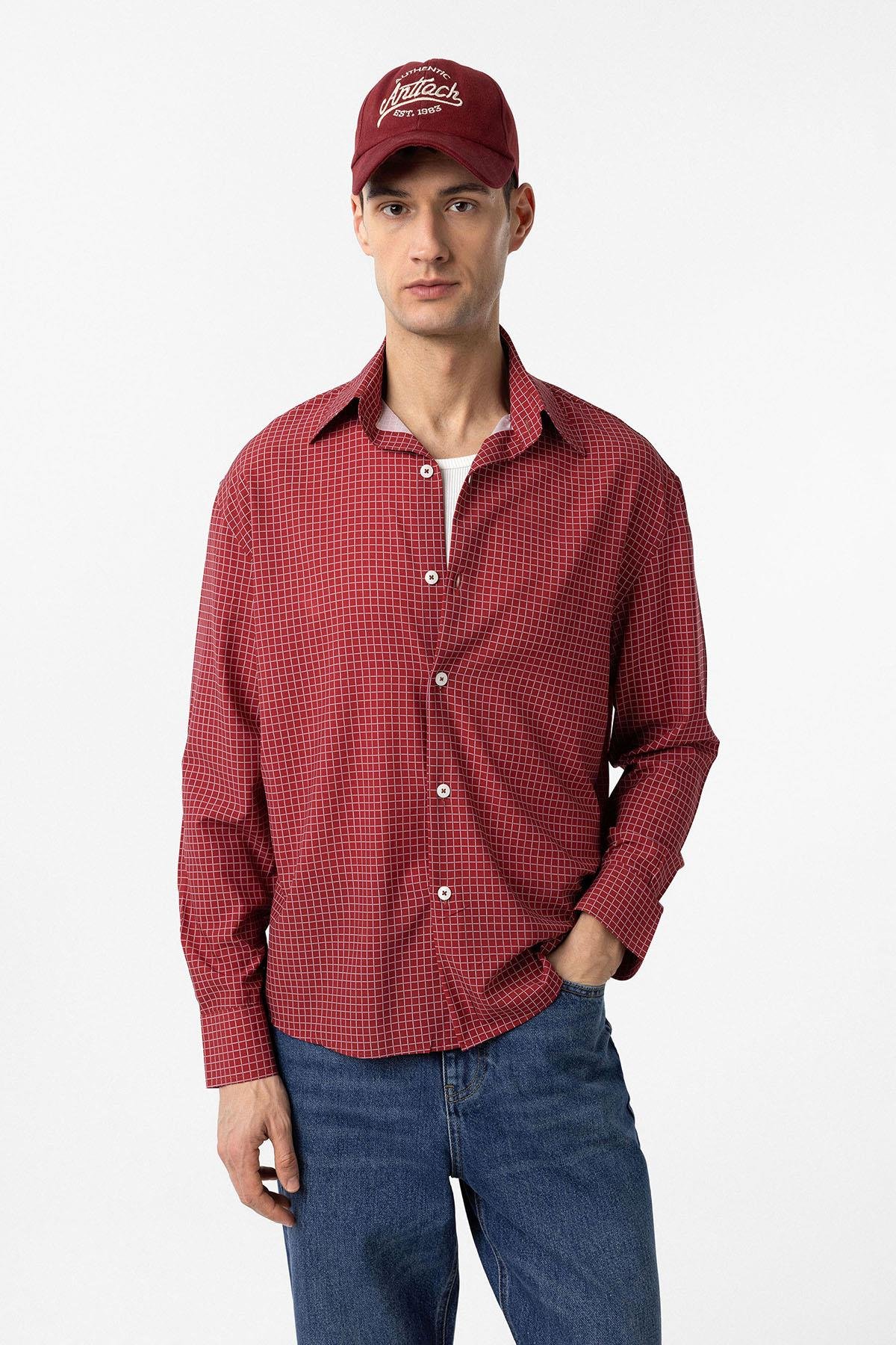 Antioch Bordo İşlemeli Erkek Şapka