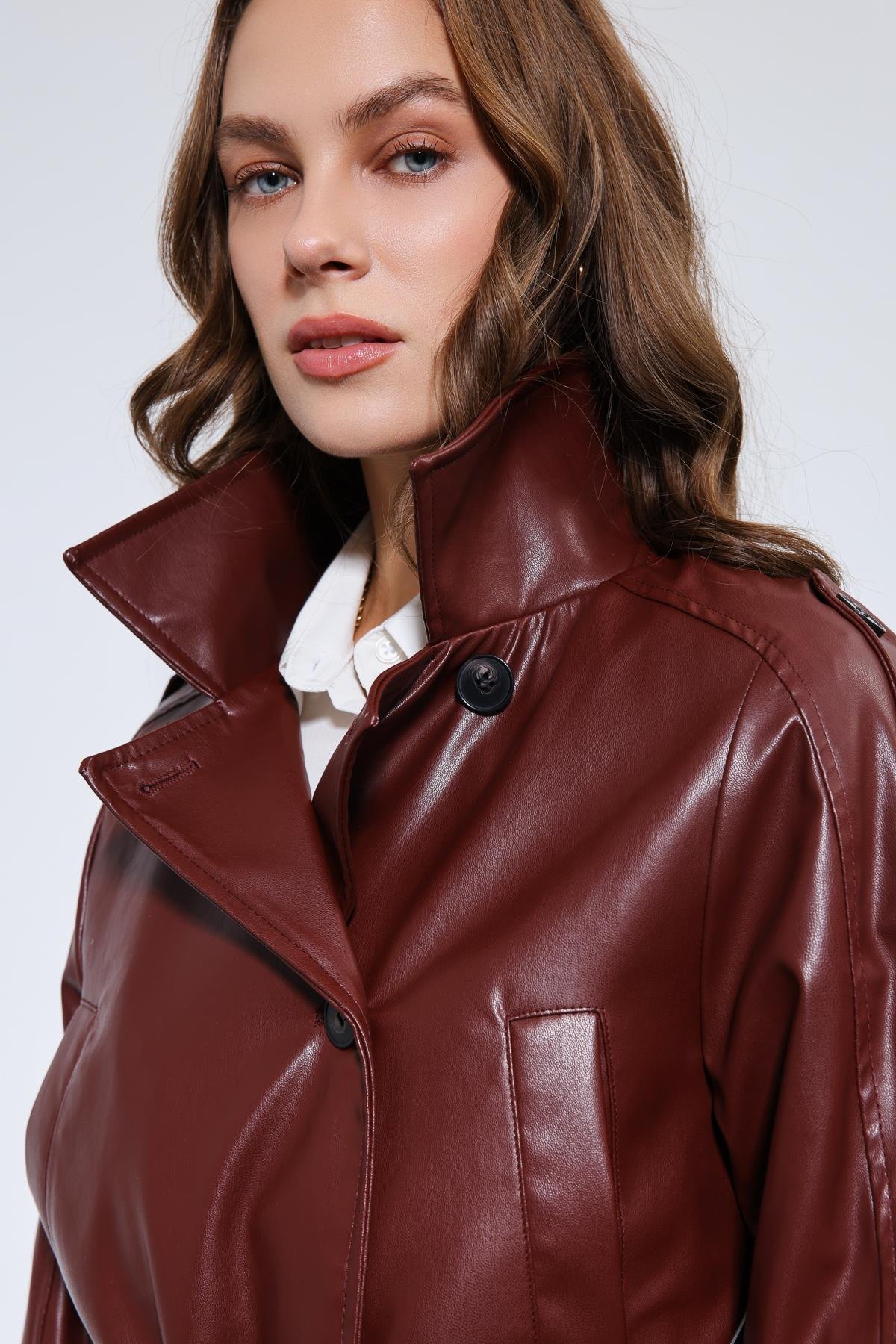 Antioch Bordo Kemerli Suni Deri Mont