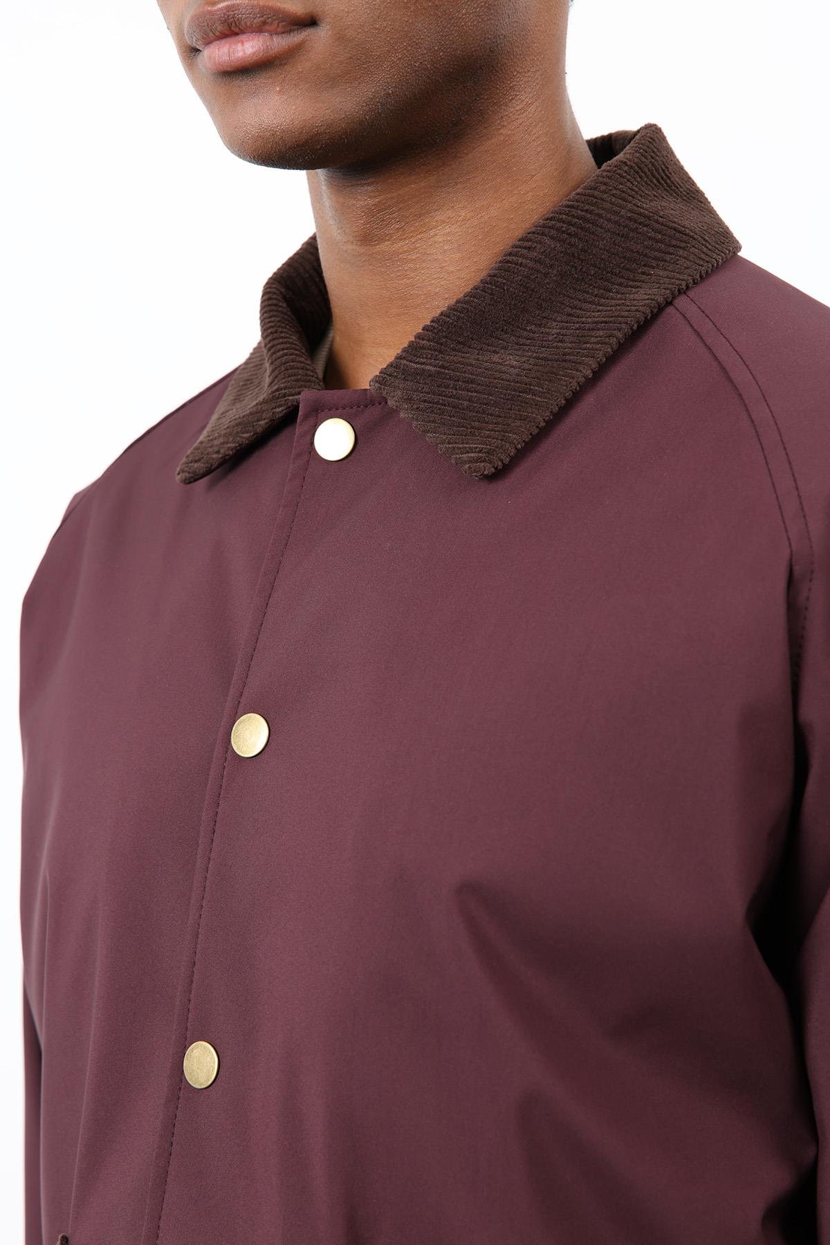 Antioch Bordo Kontrast Yaka Erkek Mont