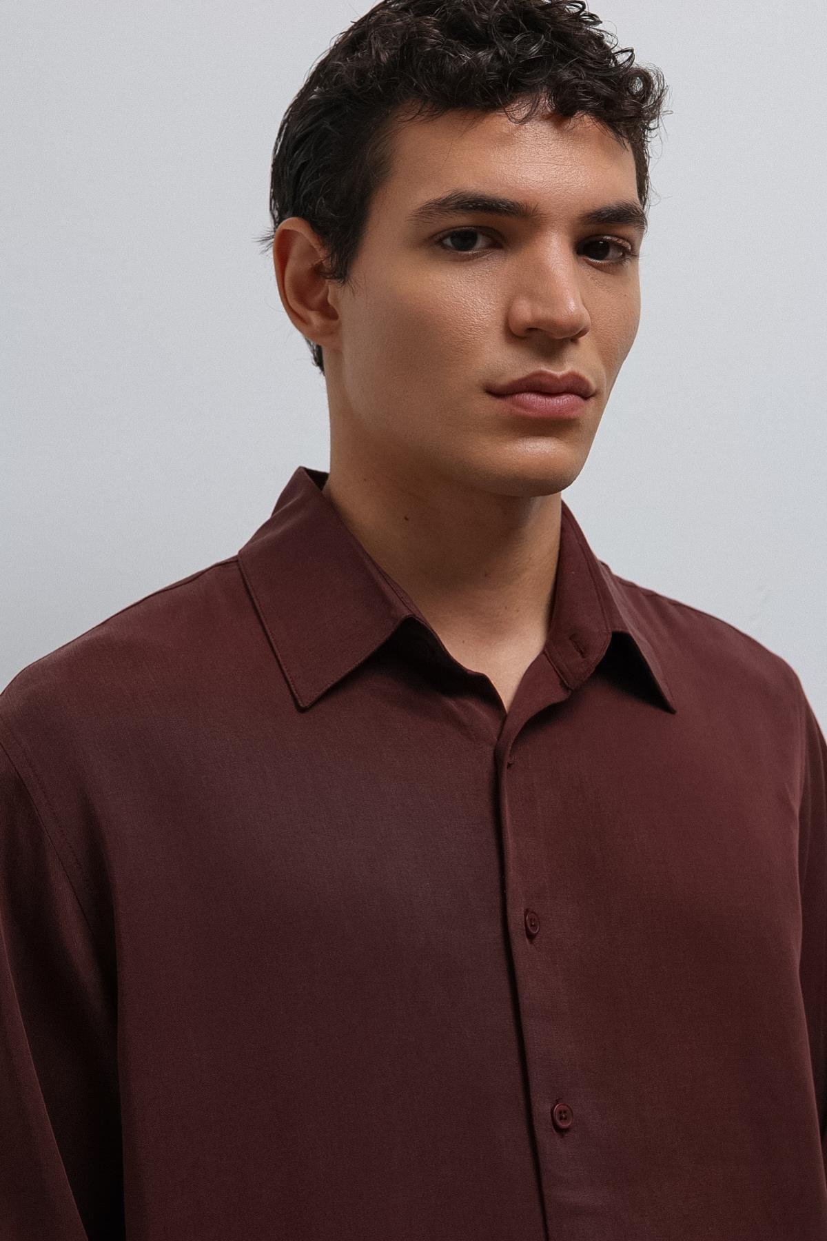 Antioch Bordo Teknik Regular Fit Erkek Gömlek