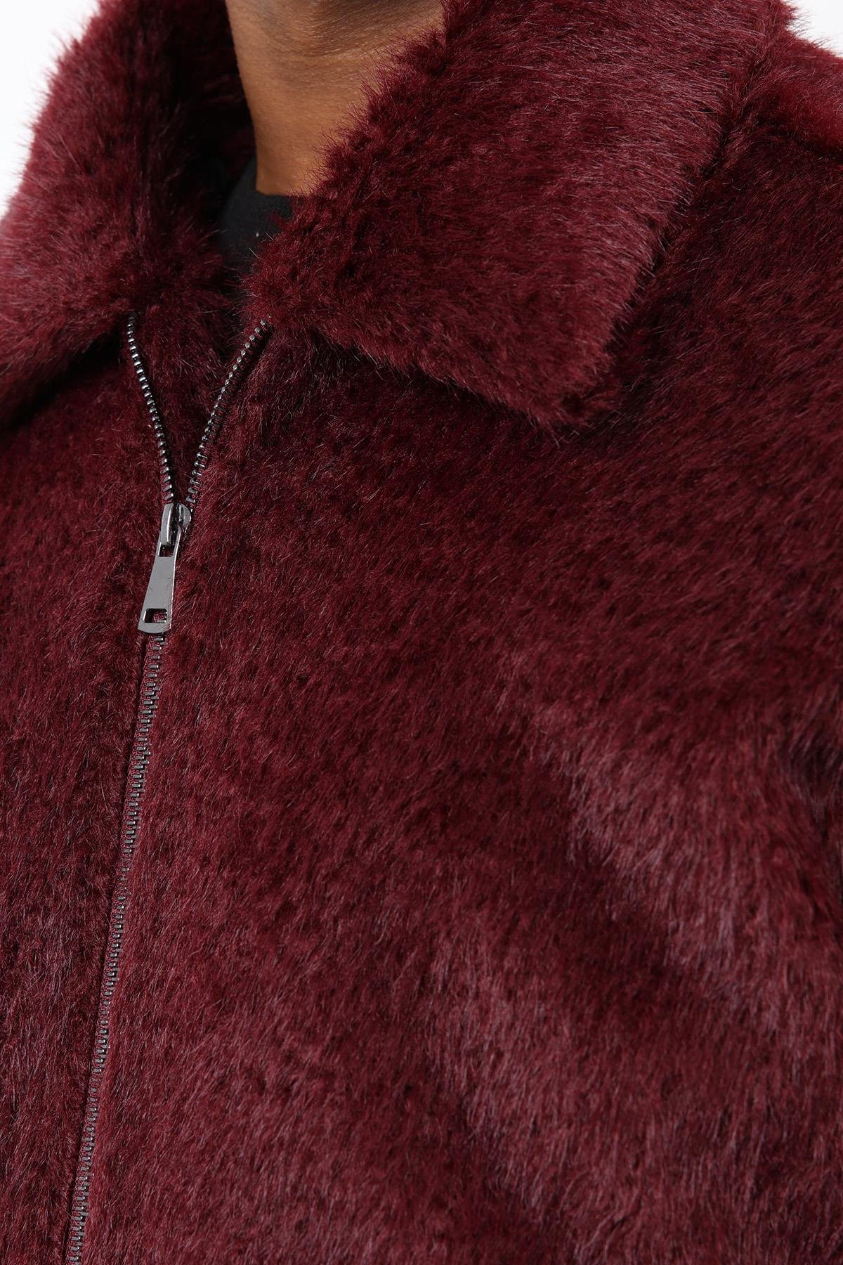 Antioch Bordo Yumuşak Dokulu Erkek Mont