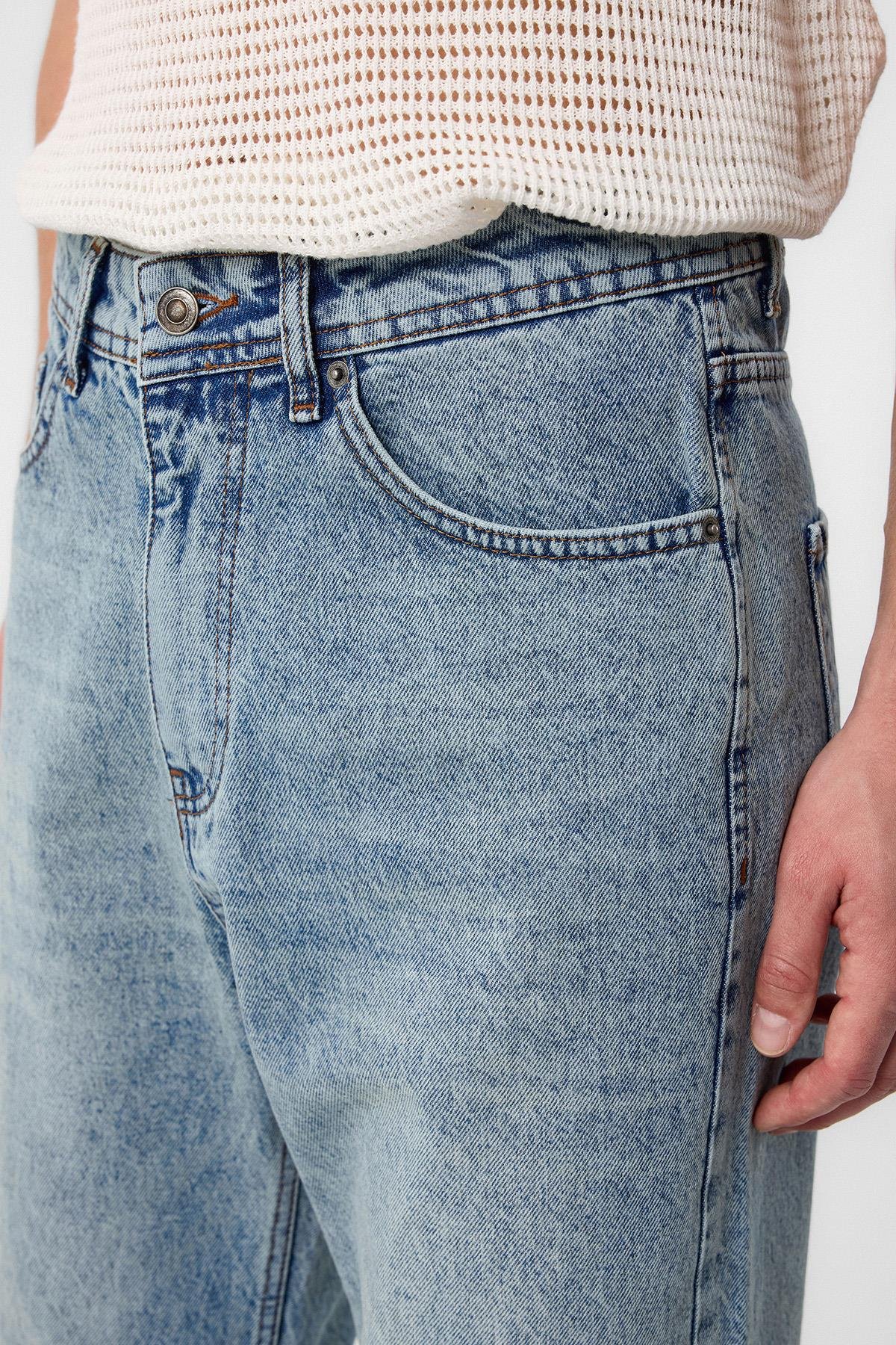 Antioch Buz Mavisi Yüksek Bel Regular Fit Erkek Kot Pantolon