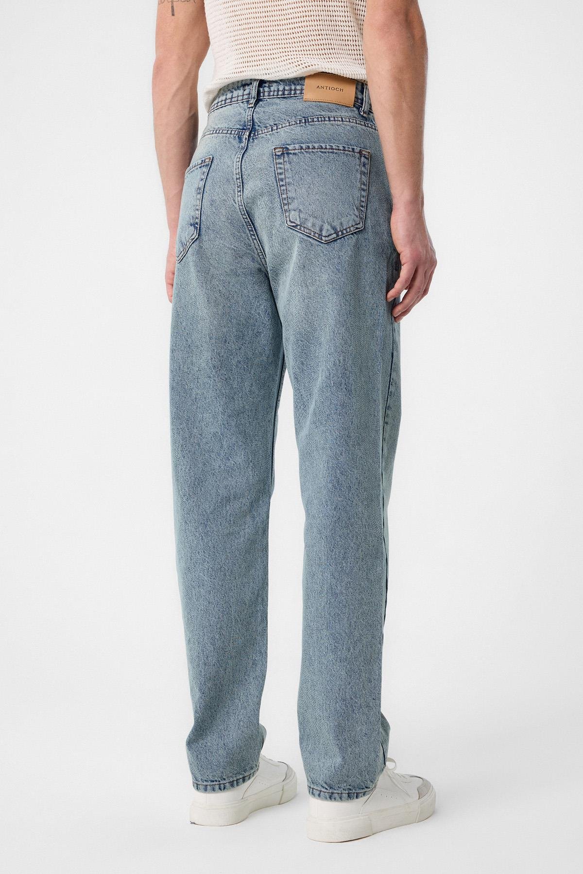 Antioch Buz Mavisi Yüksek Bel Regular Fit Erkek Kot Pantolon