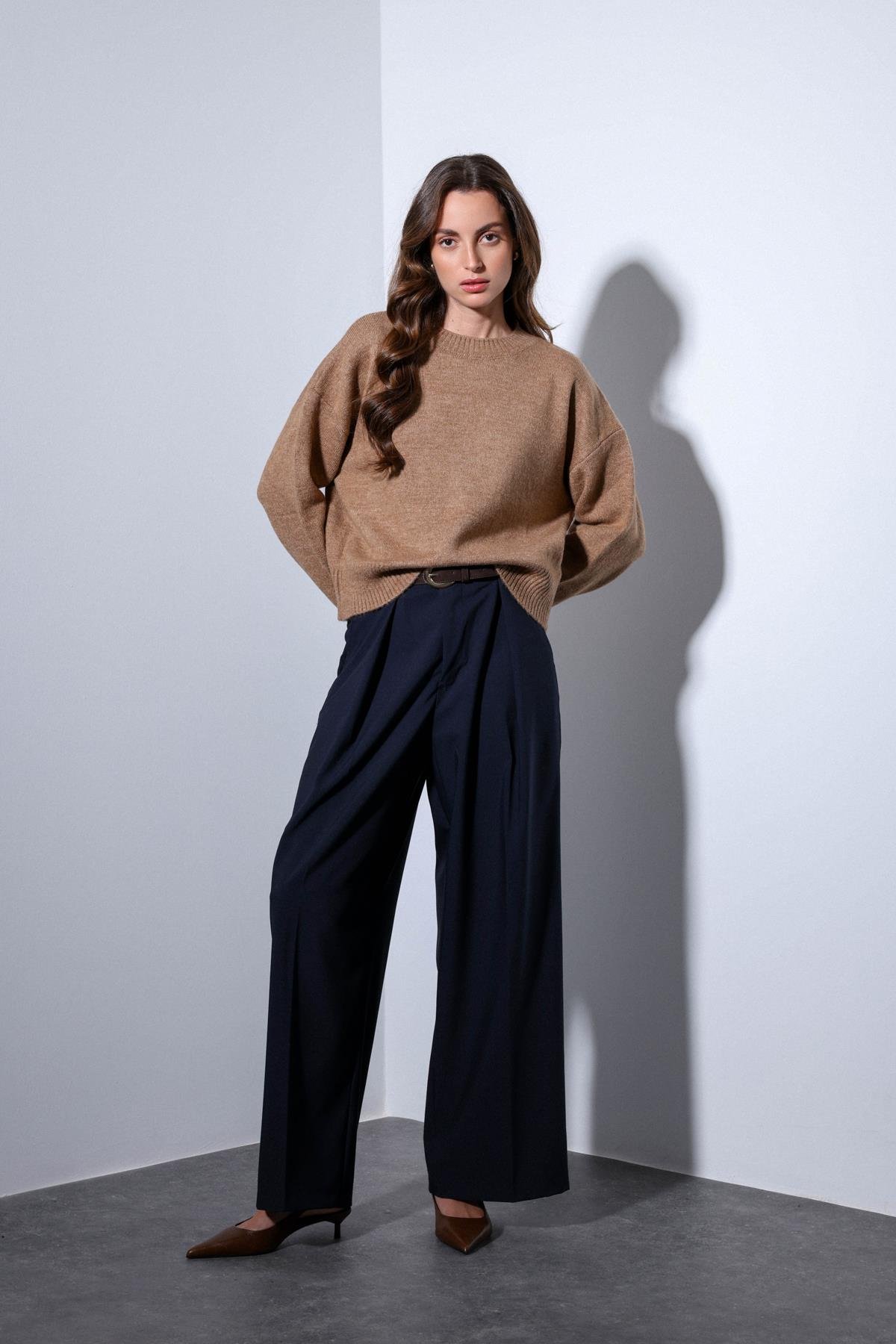 Antioch Camel Yün Karışımlı Kadın Kazak