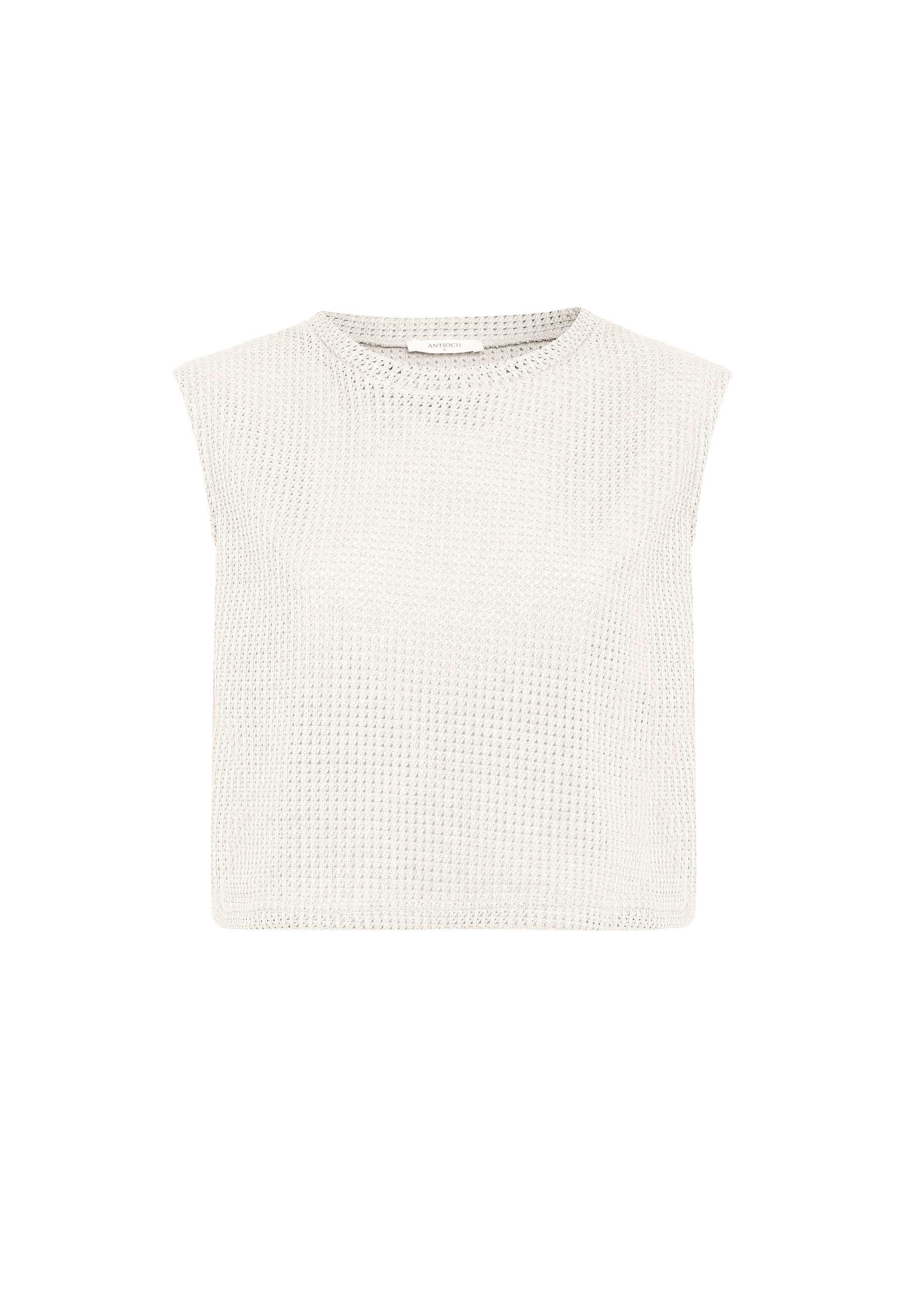 Antioch Ekru Bağcıklı Örgü Dokulu Kadın Top