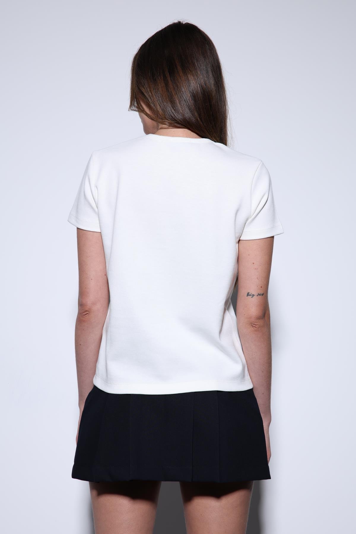 Antioch Ekru Basic Kadın T-Shirt