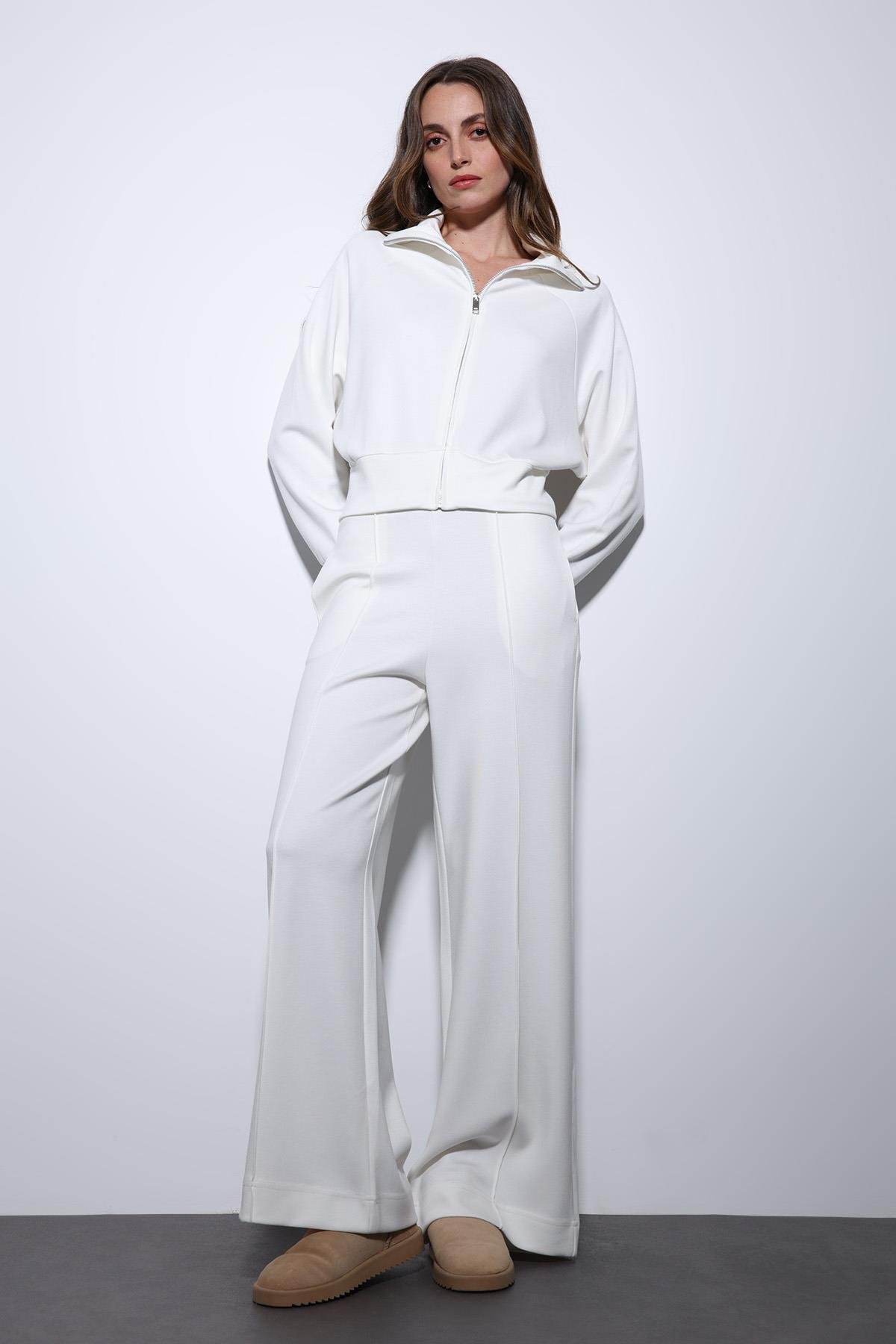 Antioch Ekru Fermuarlı Kadın Eşofman Takım