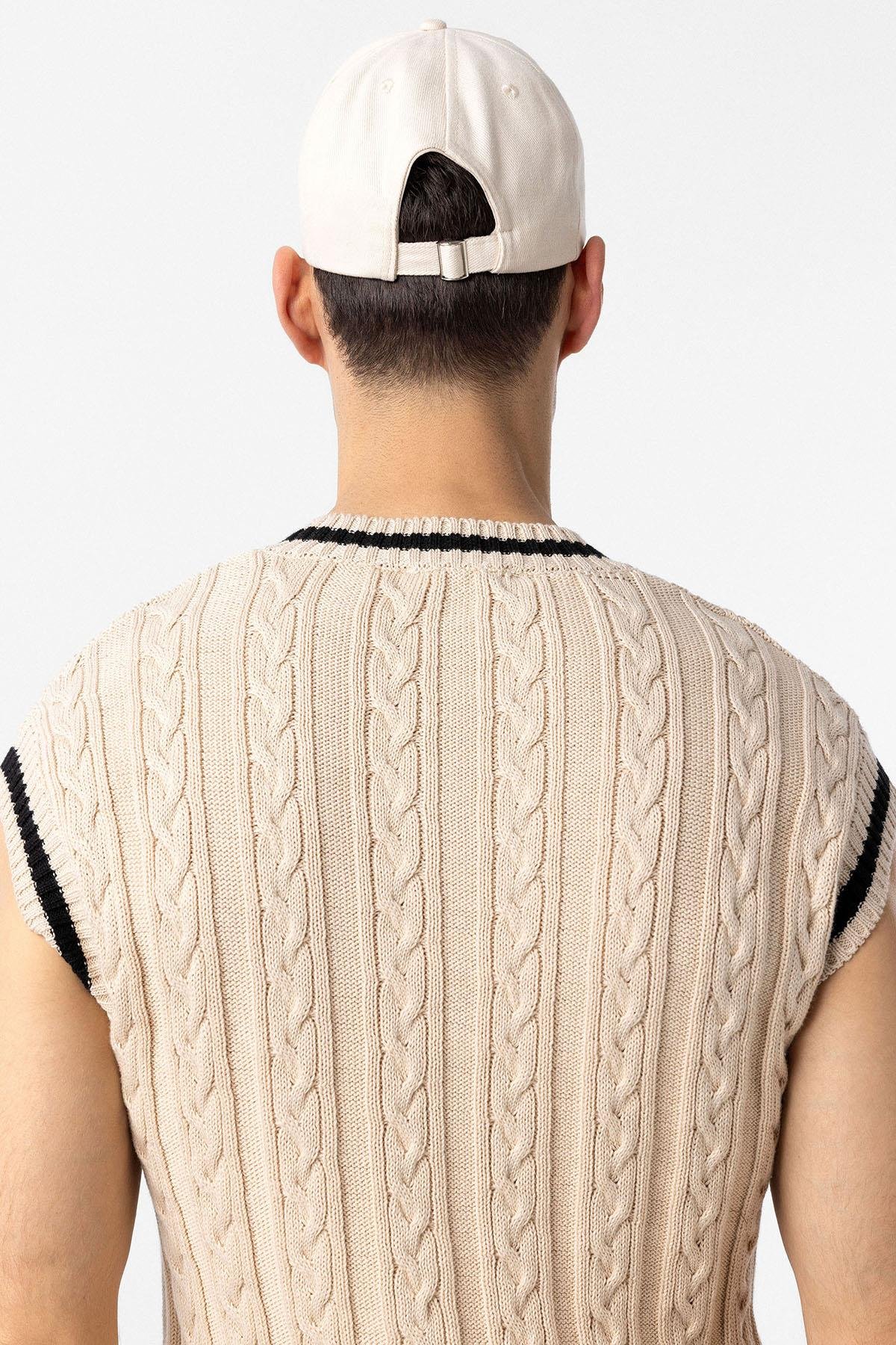 Antioch Ekru İşlemeli Erkek Şapka