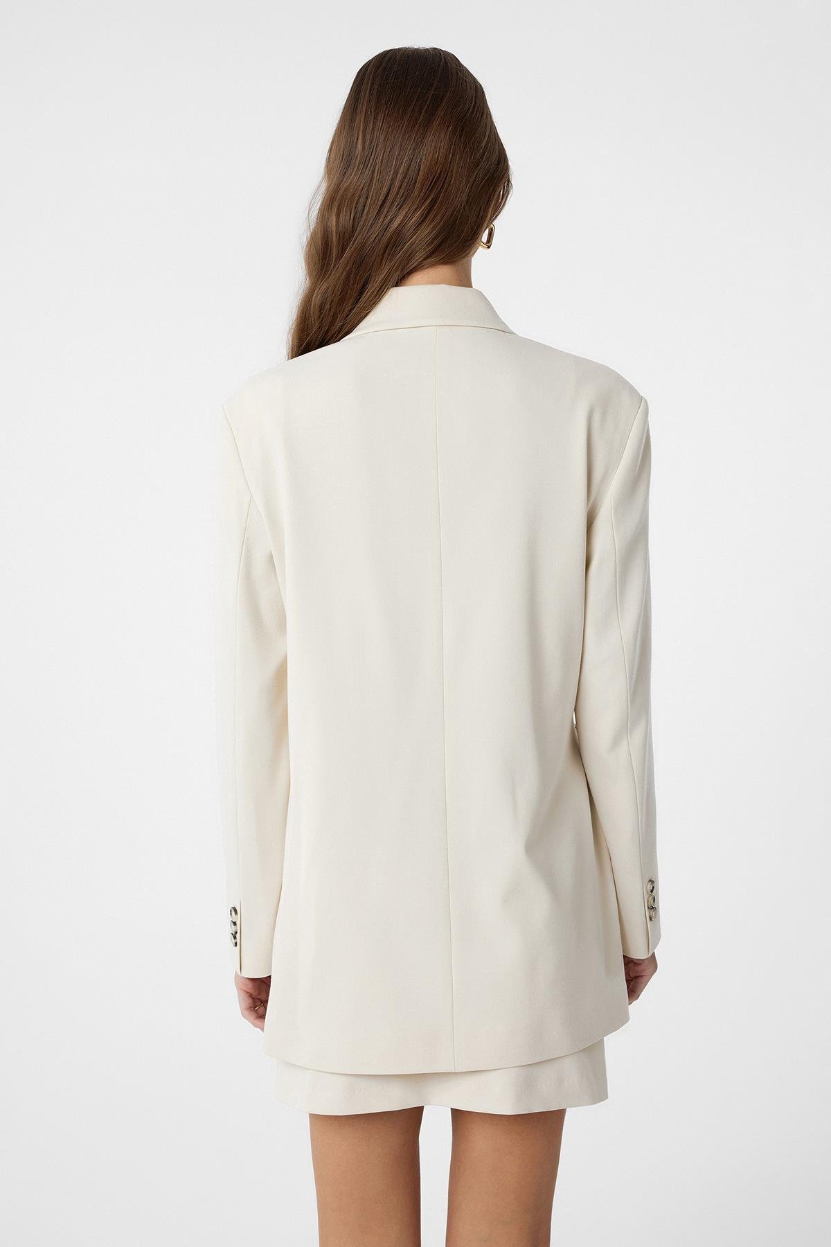 Antioch Ekru Kuşaklı Kadın Blazer