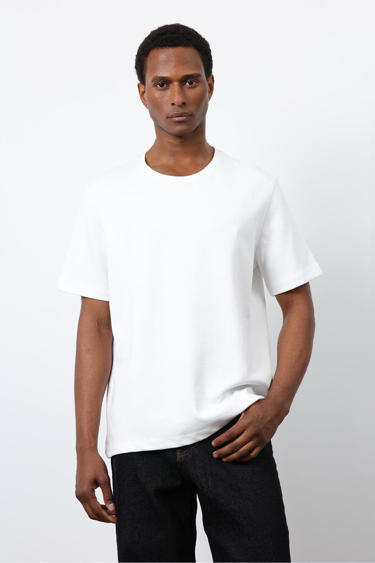 Antioch Ekru Regular Fit Basic Erkek T-Shirt