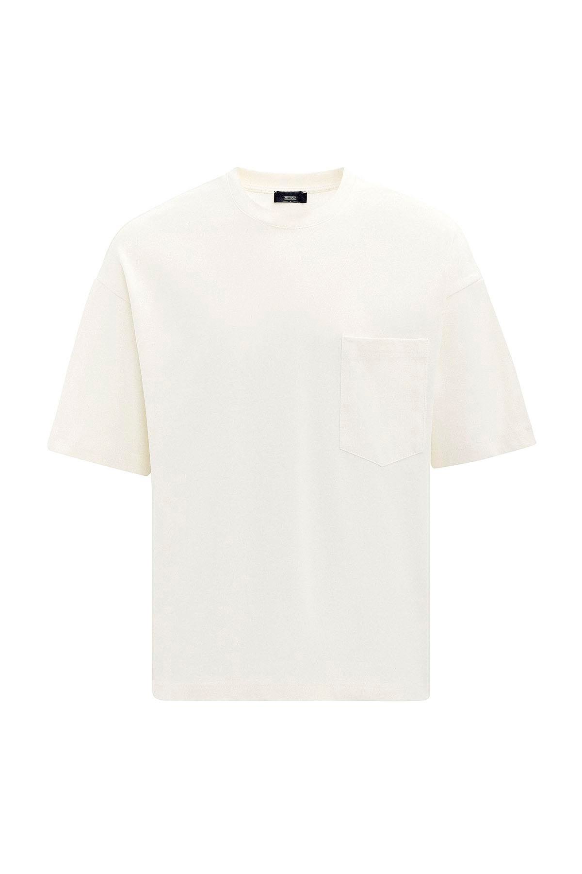 Antioch Ekru Relaxed Basic Erkek T-Shirt