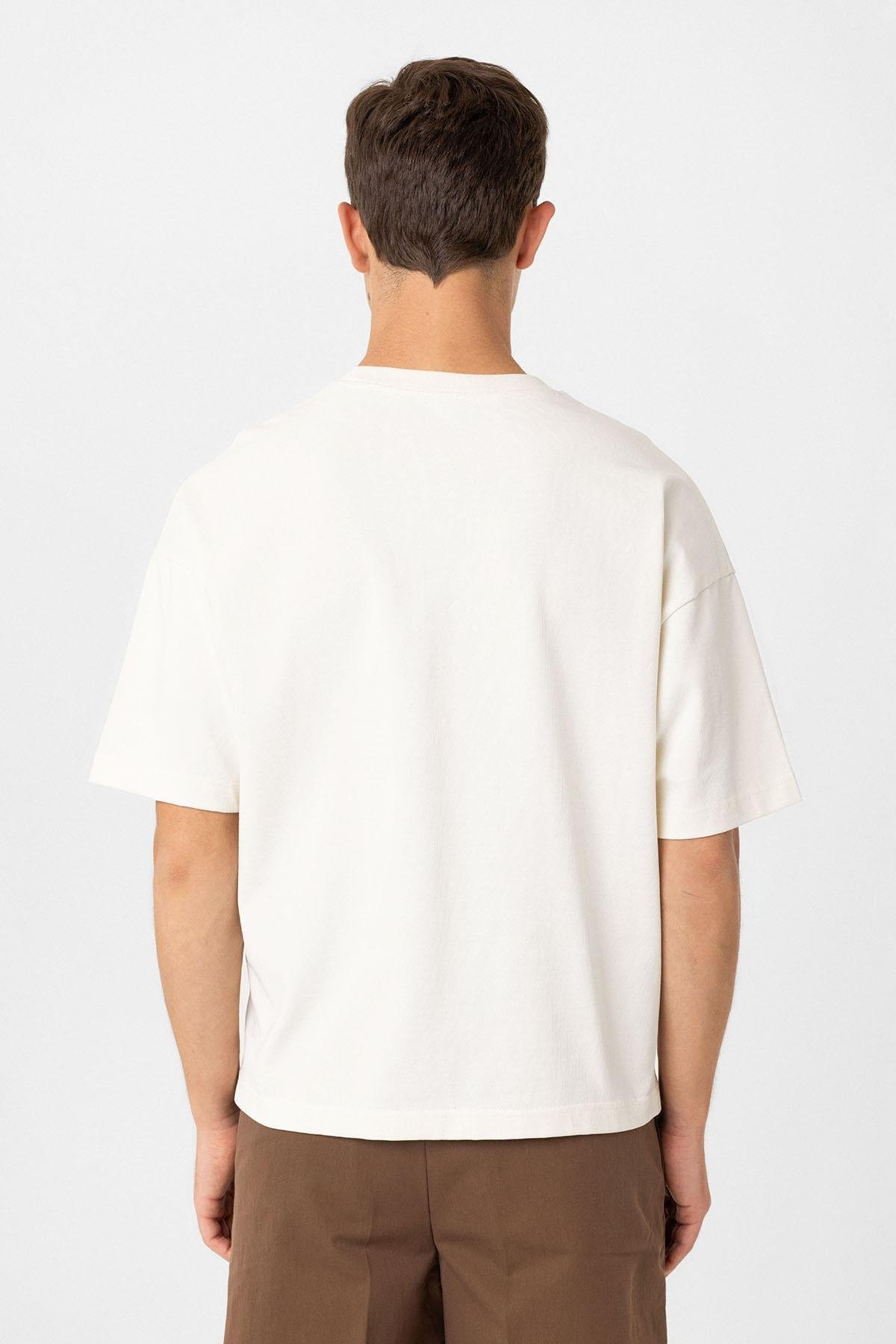 Antioch Ekru Relaxed Basic Erkek T-Shirt