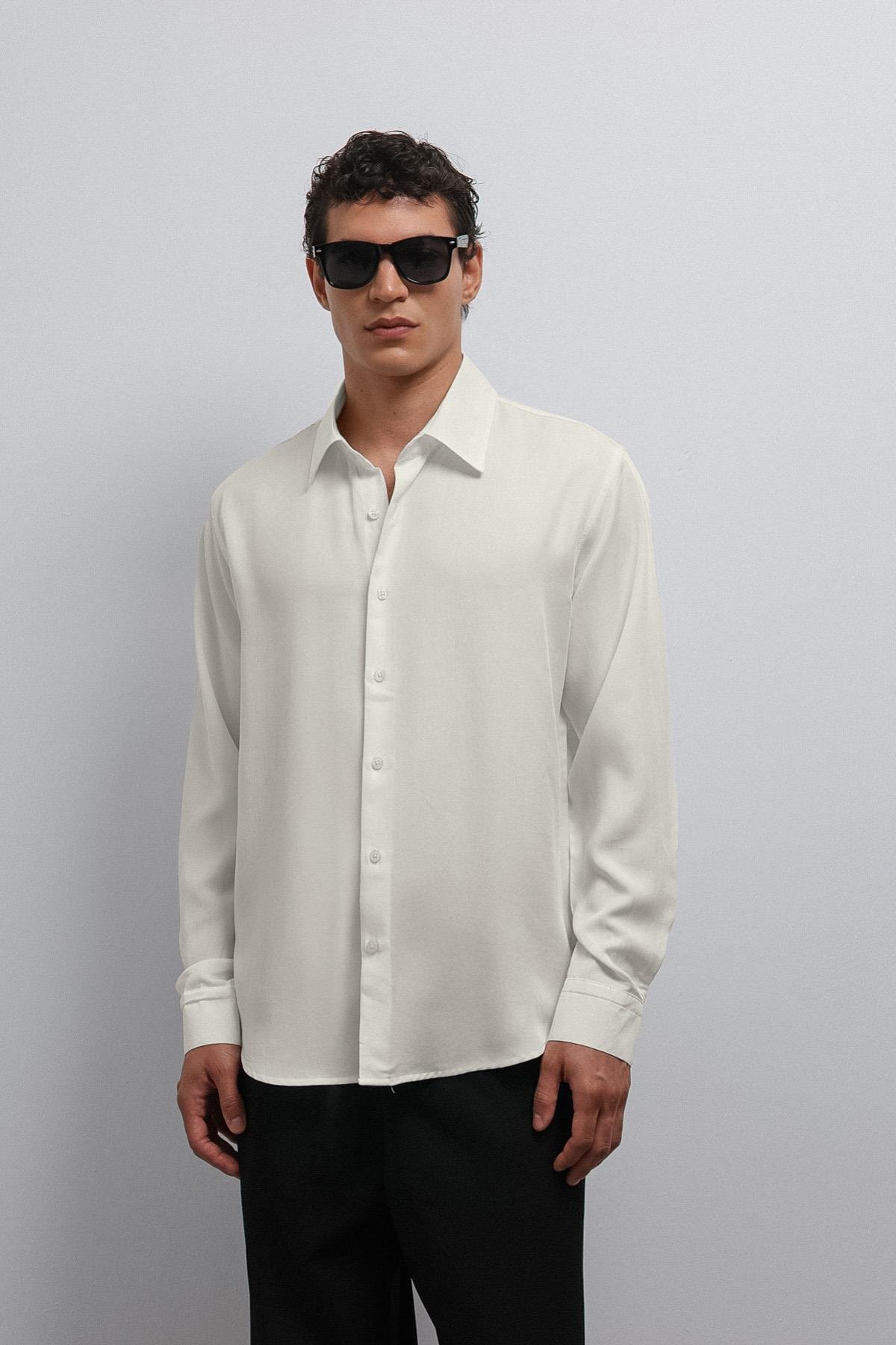 Antioch Ekru Teknik Regular Fit Erkek Gömlek