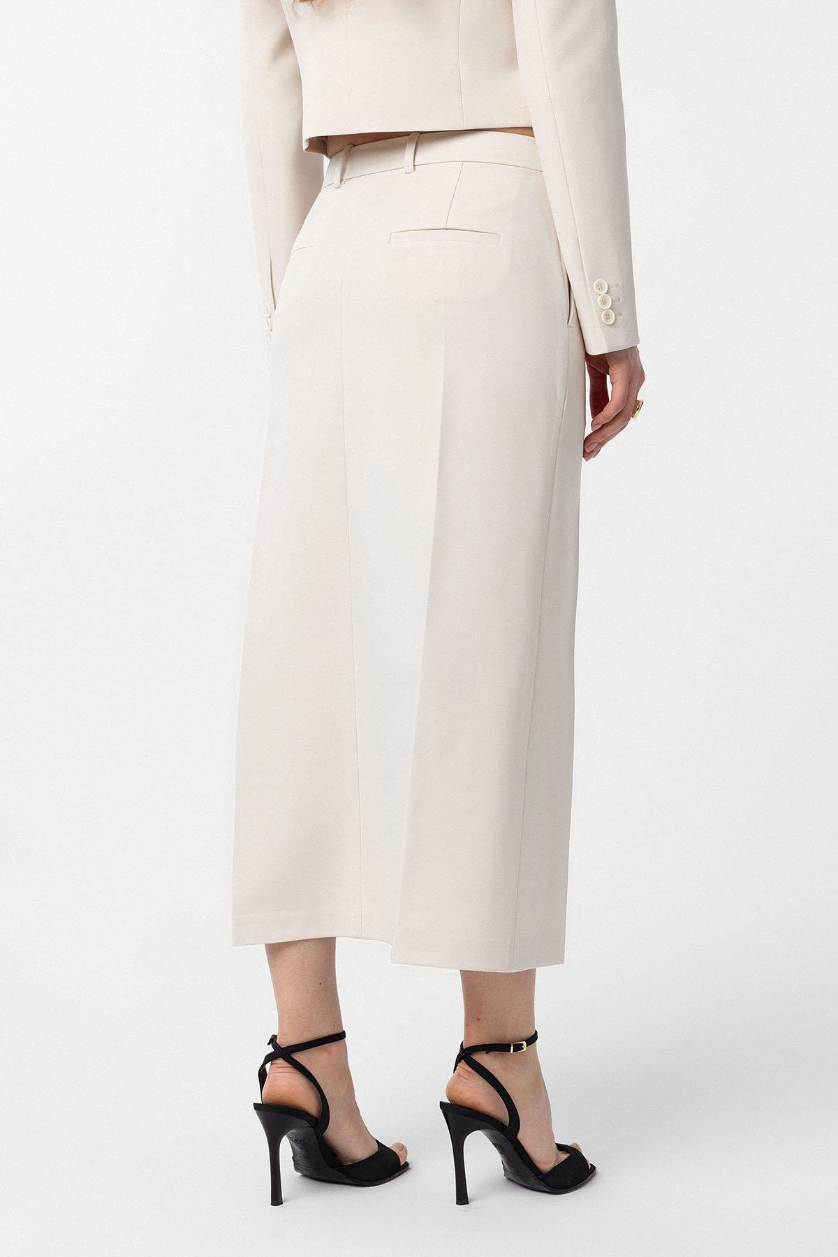 Antioch Ekru Yırtmaçlı Kadın Kalem Etek