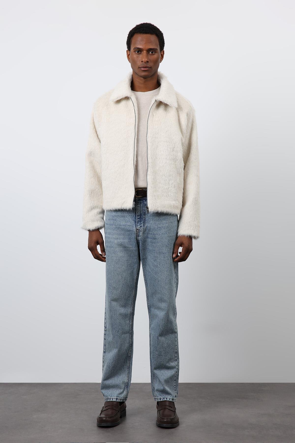 Antioch Ekru Yumuşak Dokulu Erkek Mont