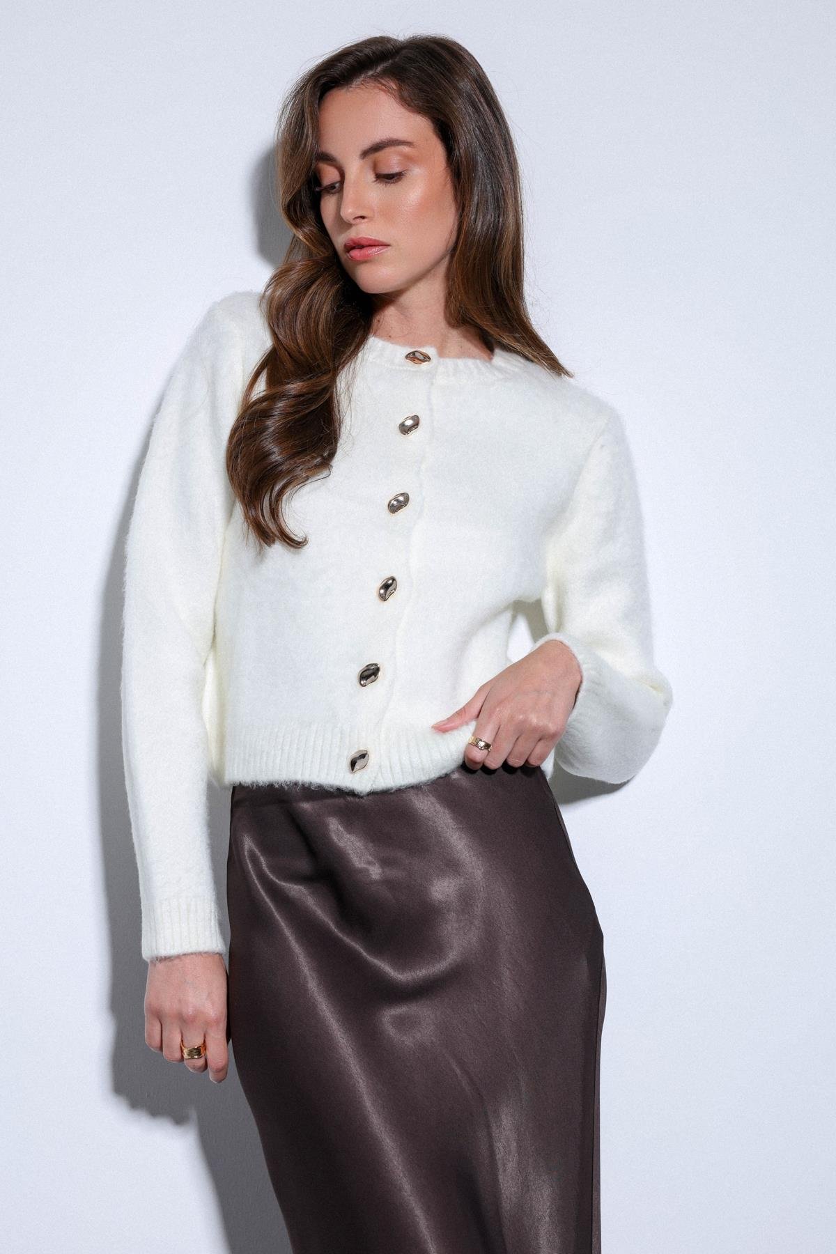 Antioch Ekru Yumuşak Dokulu Kadın Hırka