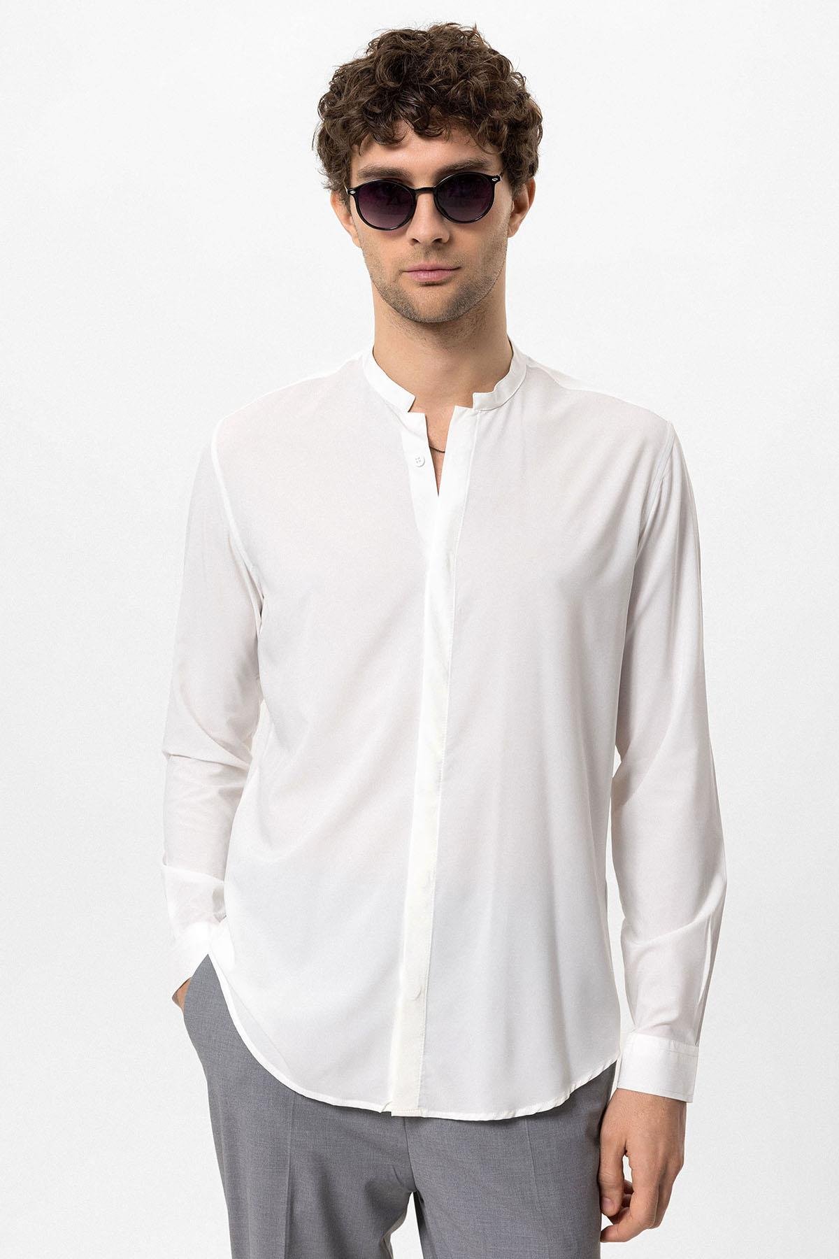 Antioch Beyaz Erkek Uzun Kol Gömlek