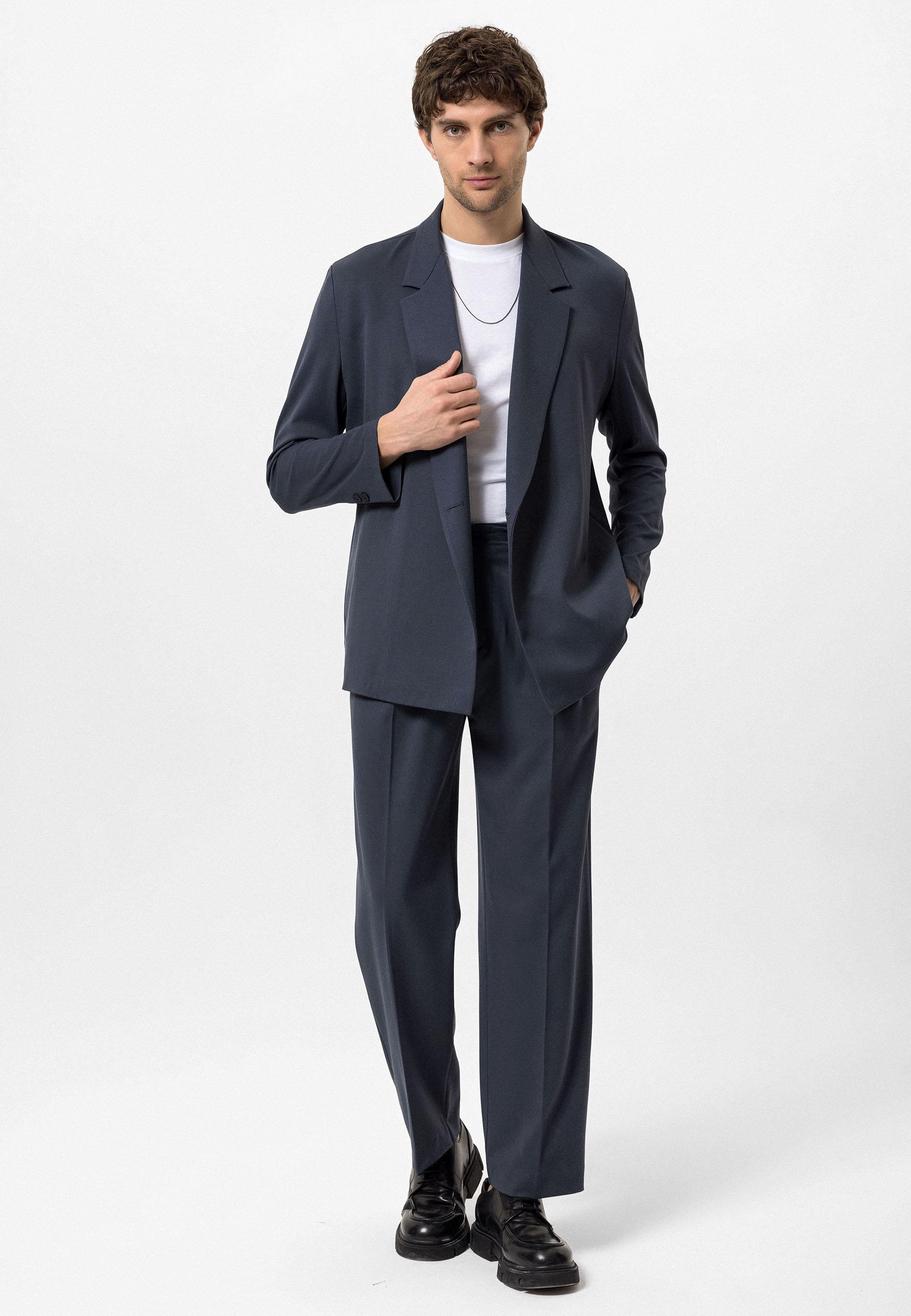 Antioch Füme Kruvaze Kapama Gizli Cep Erkek Blazer Ceket