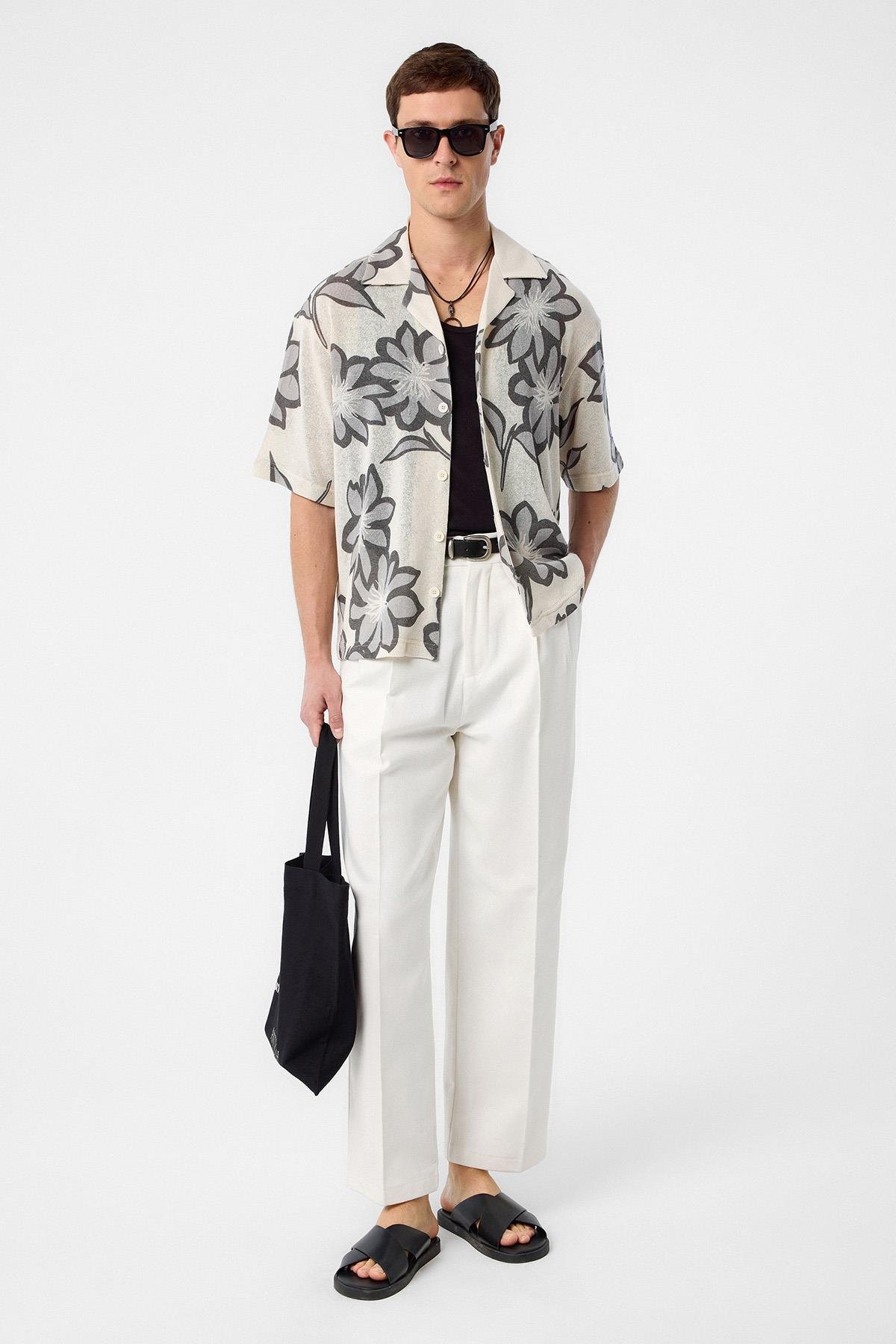 Antioch Gri Desenli Erkek Gömlek