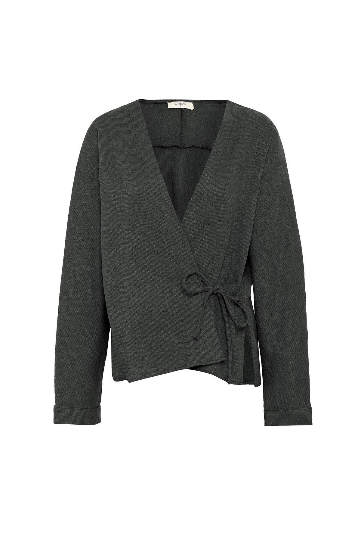 Antioch Haki Bağlamalı Kimono Kadın Gömlek