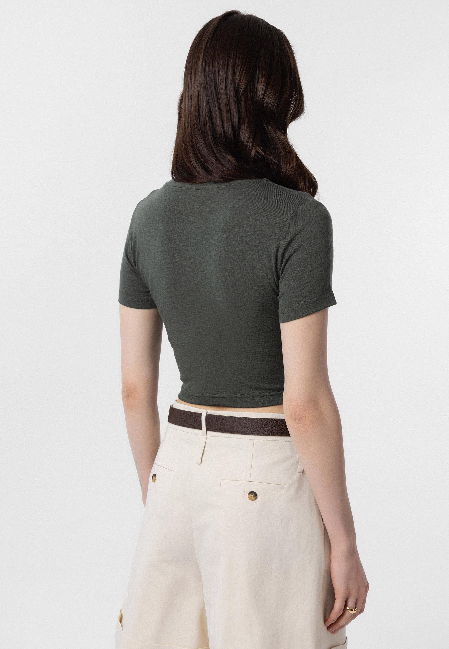 Antioch Haki Crop Kadın T-Shirt