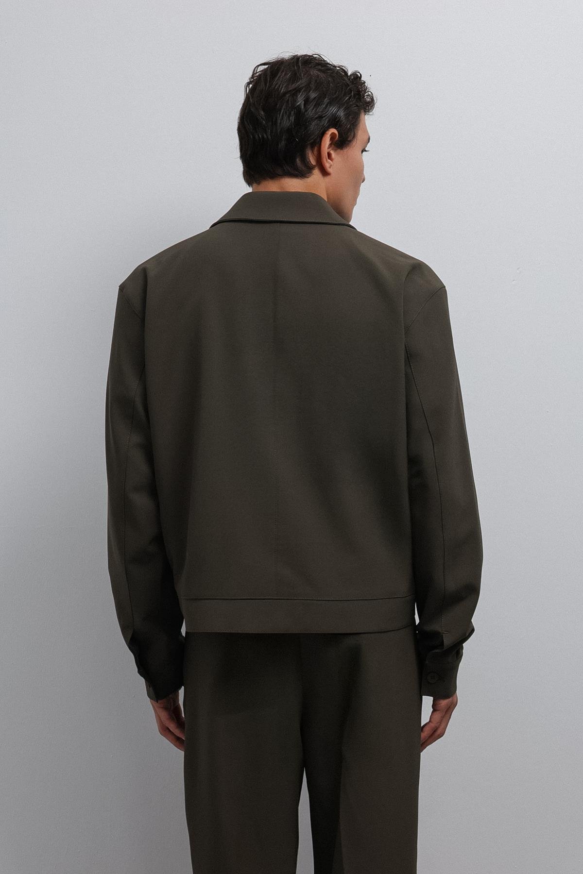 Antioch Haki Fermuarlı Mevsimlik Erkek Mont