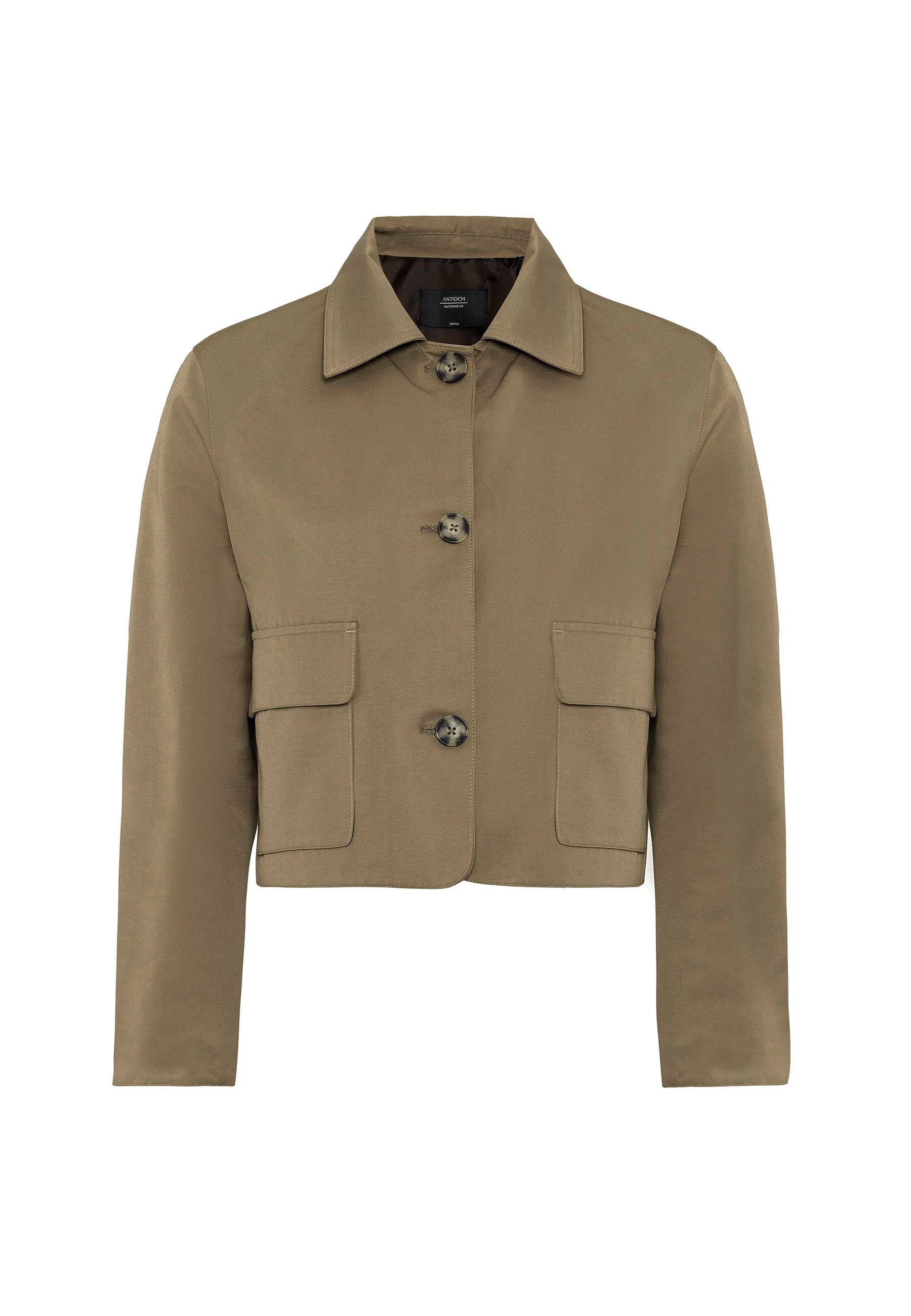 Antioch Haki Kadın Mevsimlik İnce Kısa Ceket