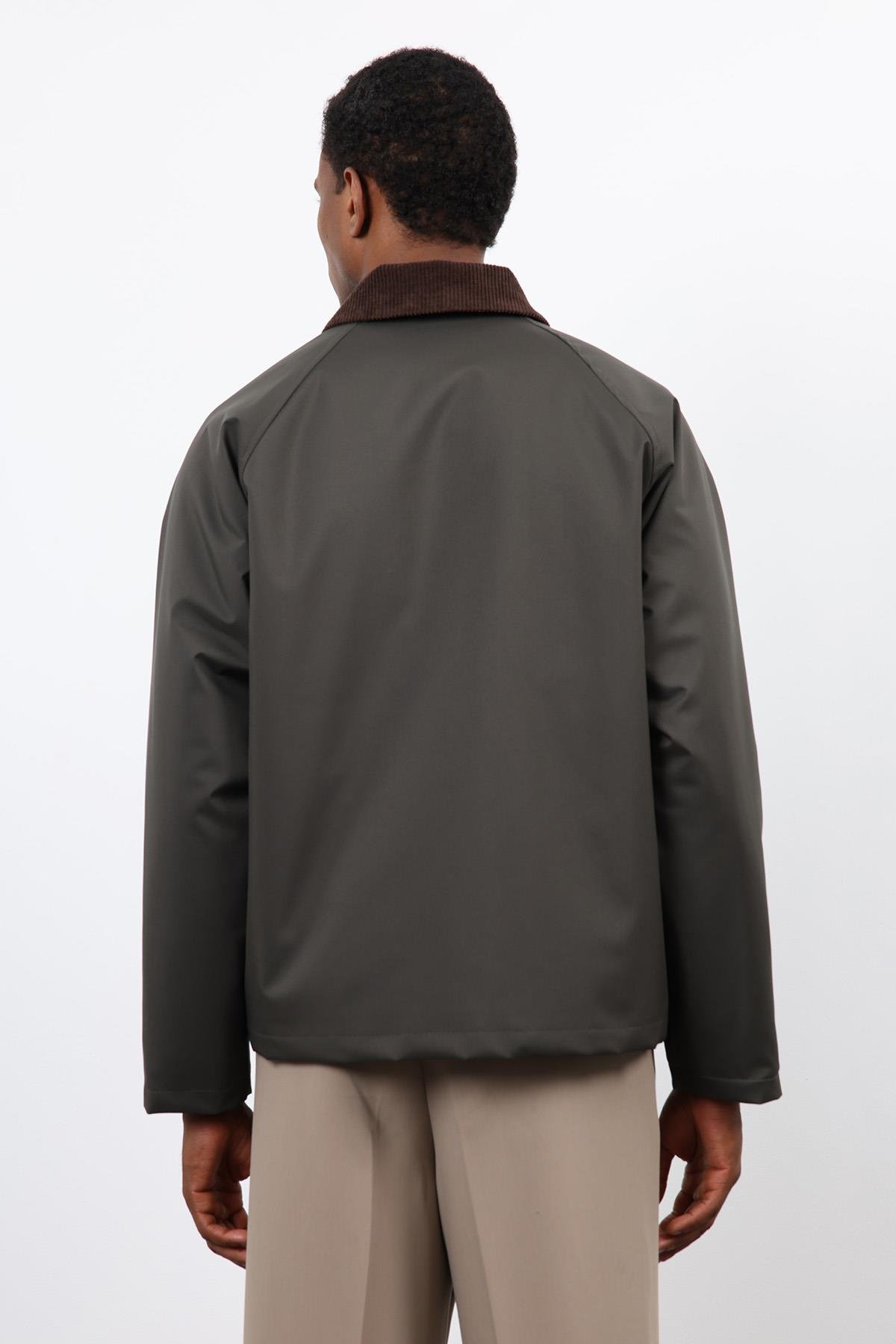 Antioch Haki Kontrast Yaka Erkek Mont