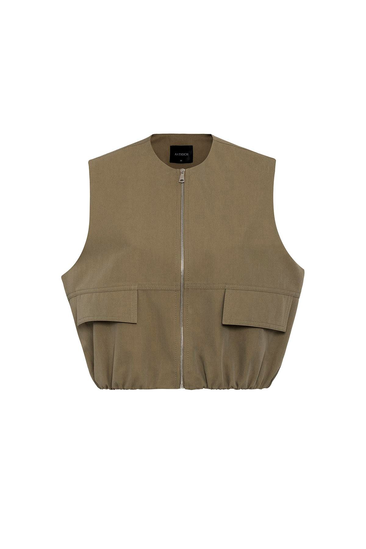 Antioch Haki Oversize Kadın Yelek